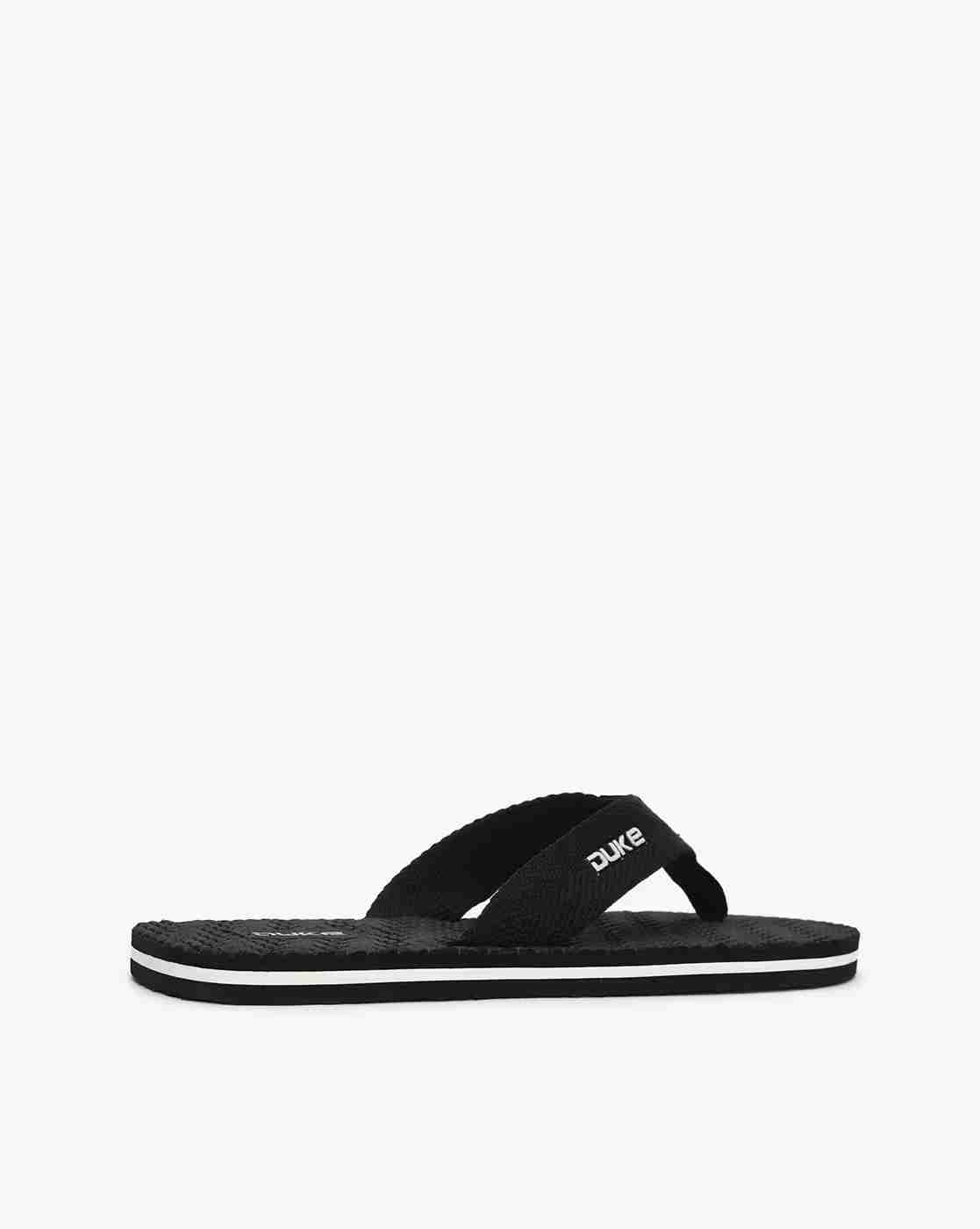 DUKE | Brand Print Thong-Strap Flip Flops|2