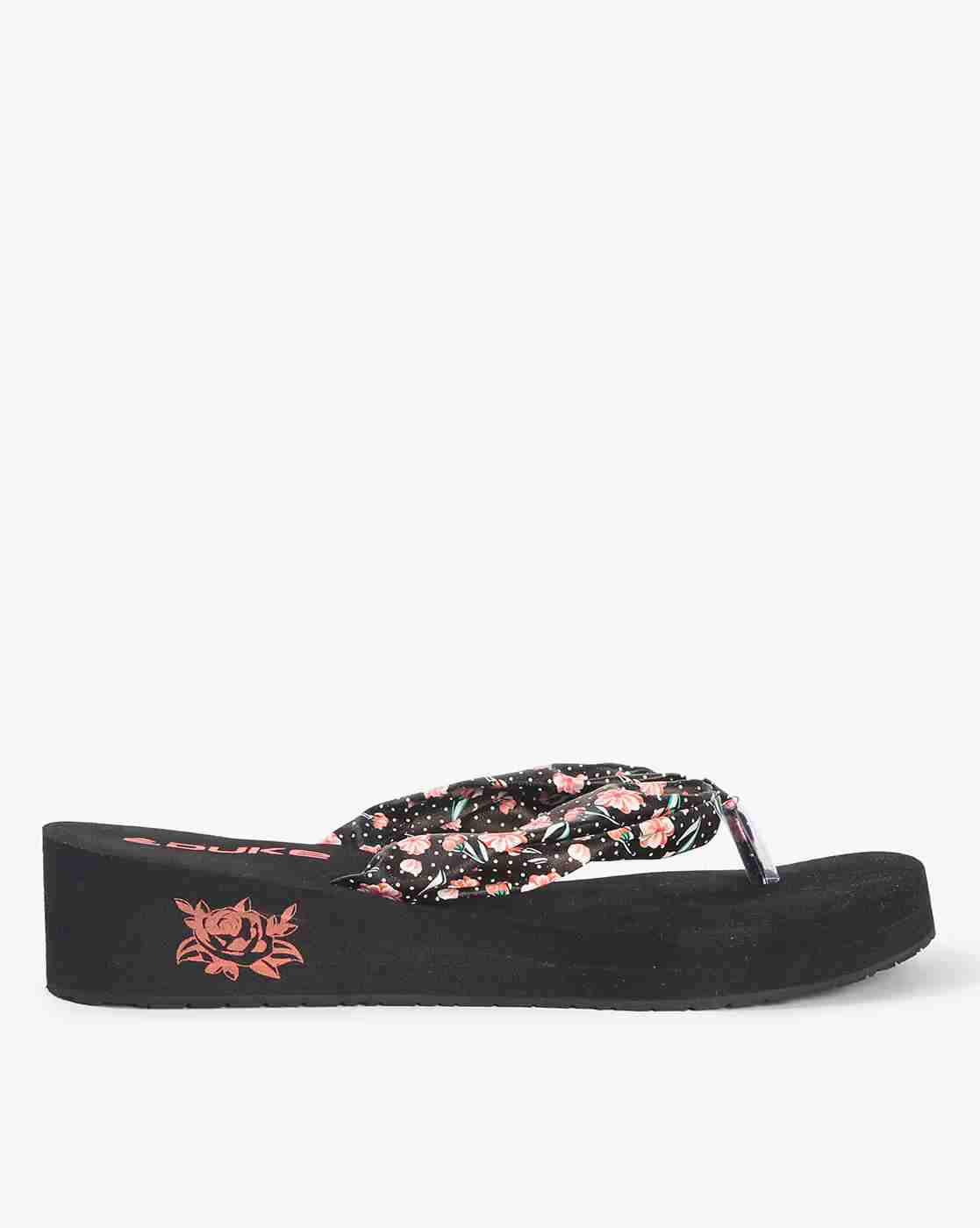 DUKE | Floral Print Thong-Strap Flip-Flops|0
