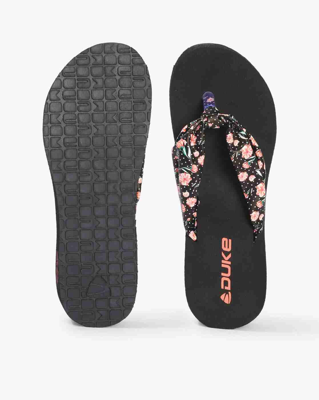 DUKE | Floral Print Thong-Strap Flip-Flops|1