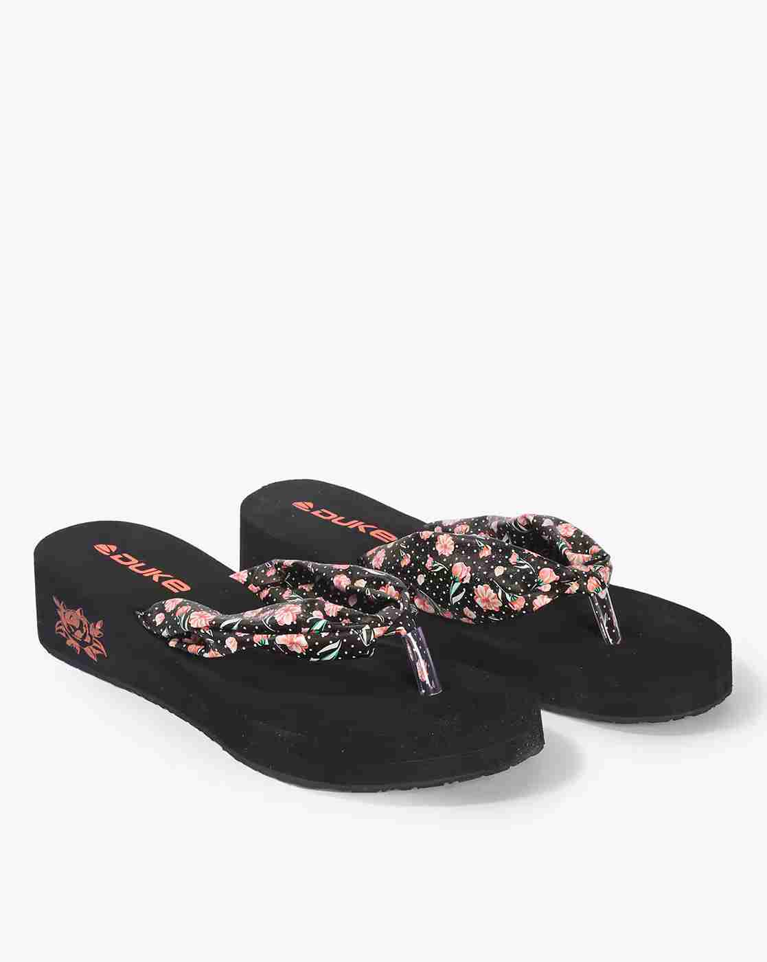 DUKE | Floral Print Thong-Strap Flip-Flops|2