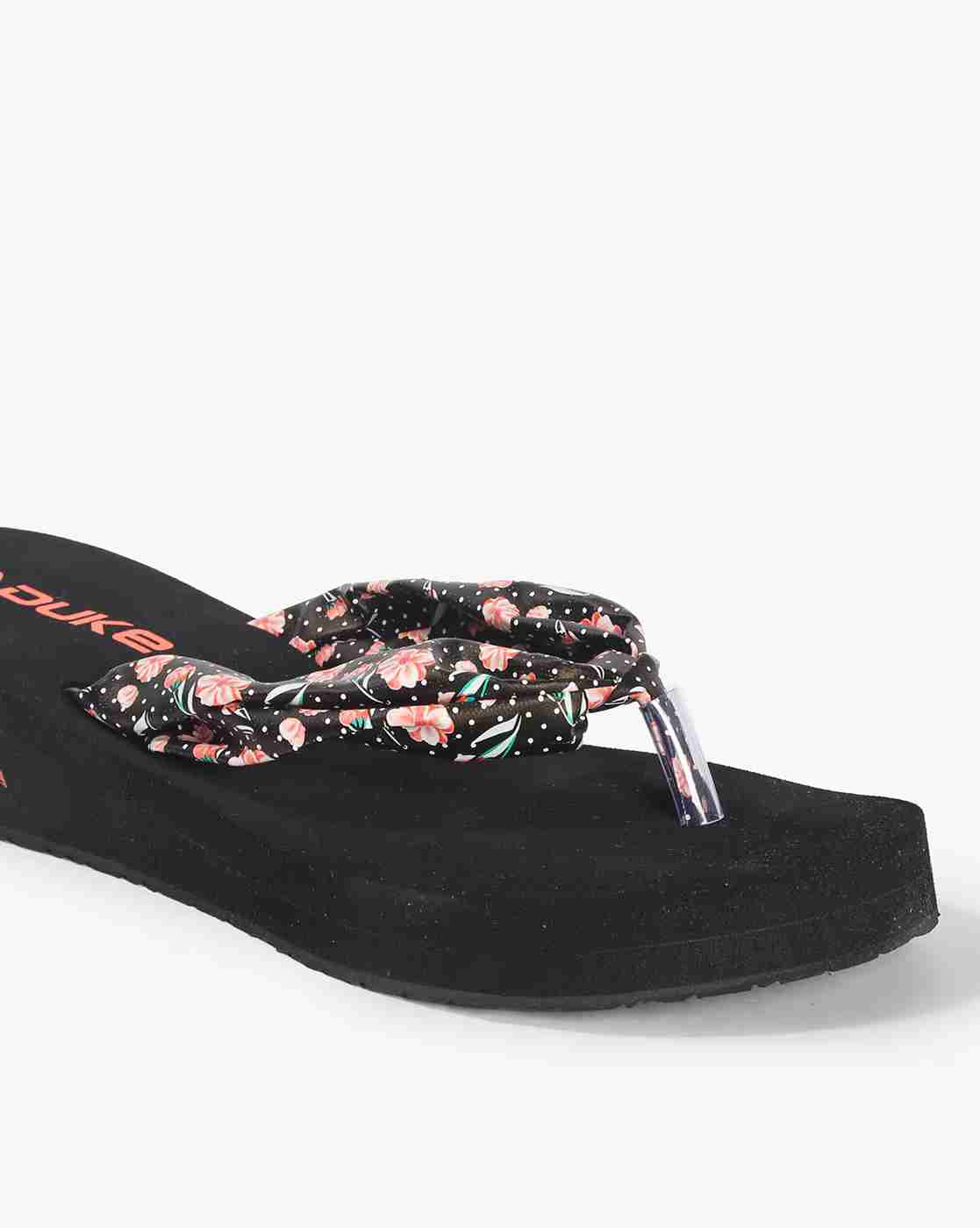 DUKE | Floral Print Thong-Strap Flip-Flops|4