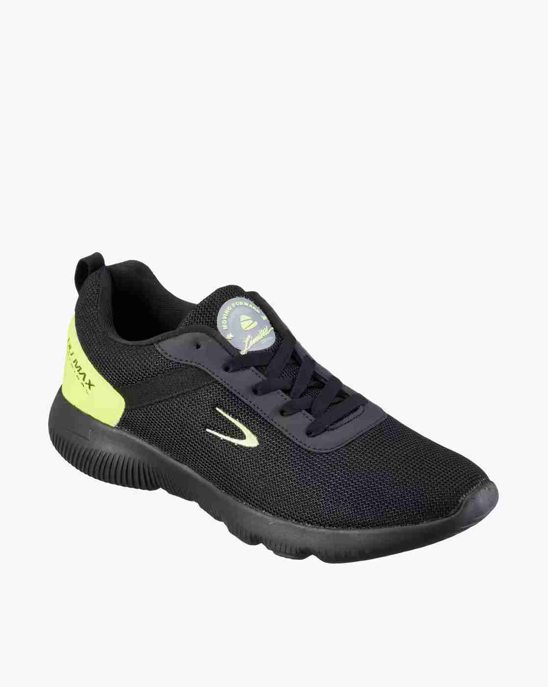 DUKE | Lace-Up Running Shoes with Contrast Heel Panel|1