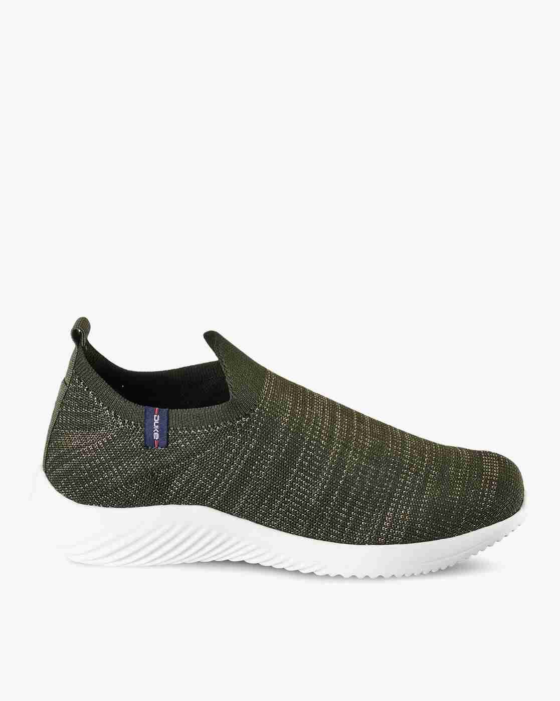 DUKE | Striped Slip-On Running Shoes with Pull-Up Tab|0