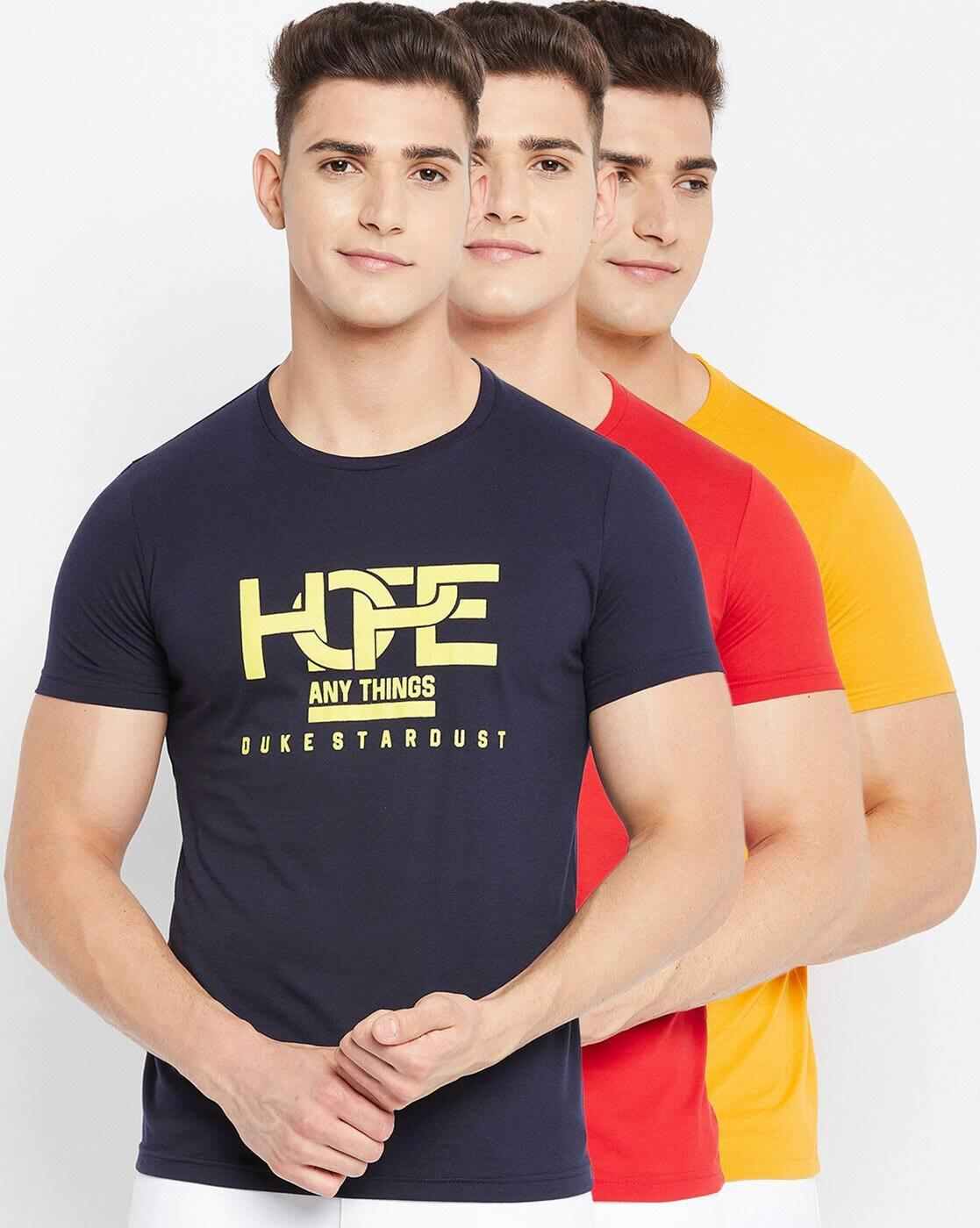 DUKE | Typographic Print Slim Fit Crew-Neck T-shirt|10