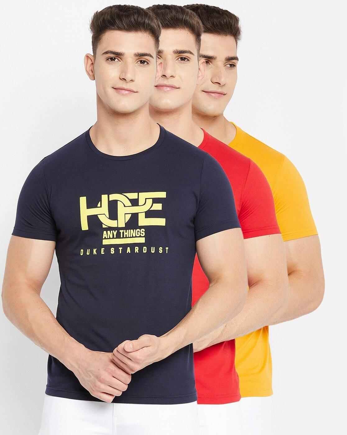 DUKE | Typographic Print Slim Fit Crew-Neck T-shirt|8