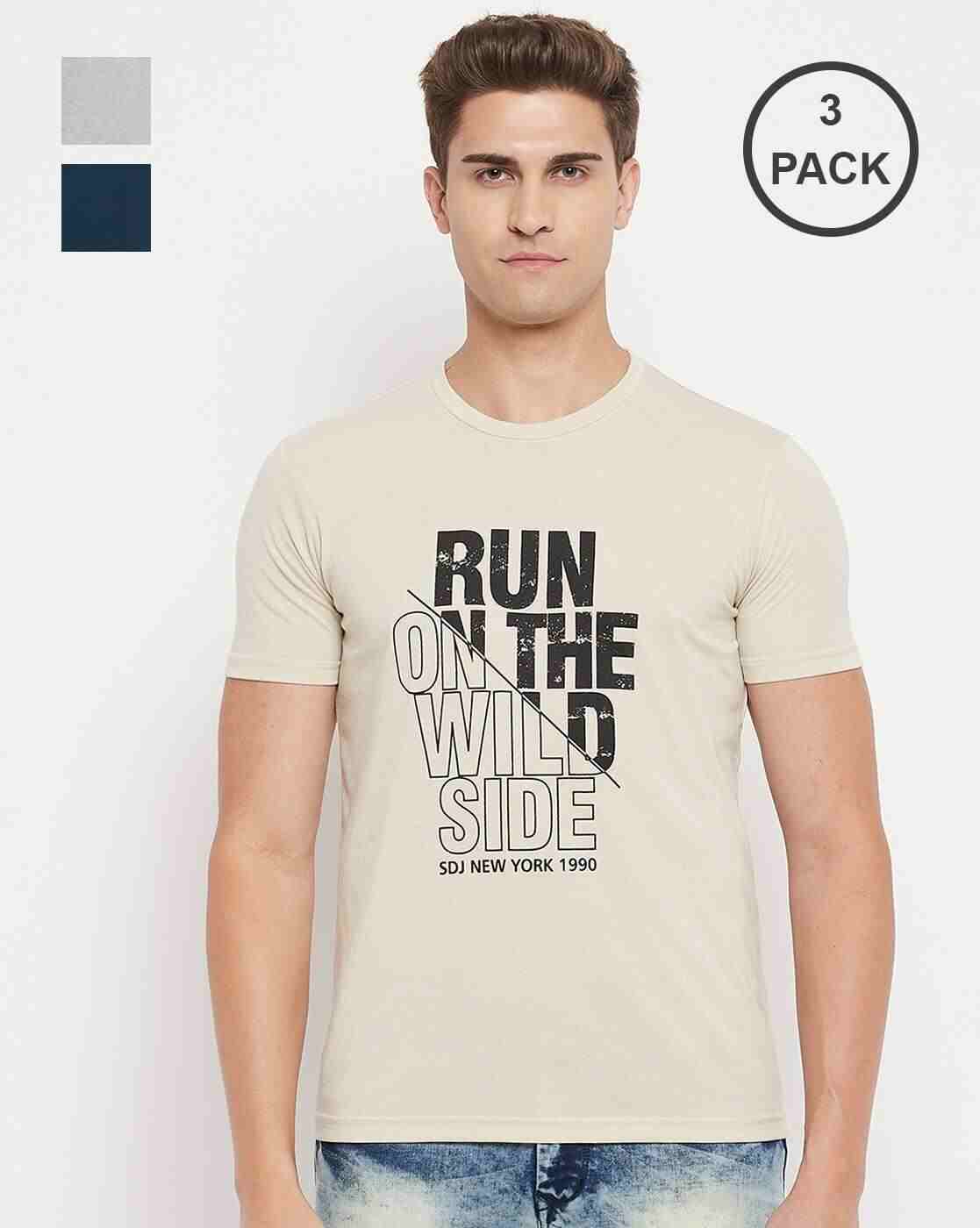 Typographic Print Slim Fit Crew-Neck T-shirt