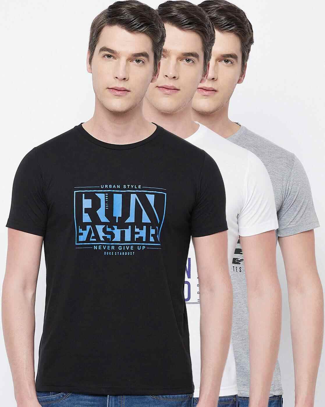 DUKE | Typographic Print Slim Fit Crew-Neck T-shirt|10