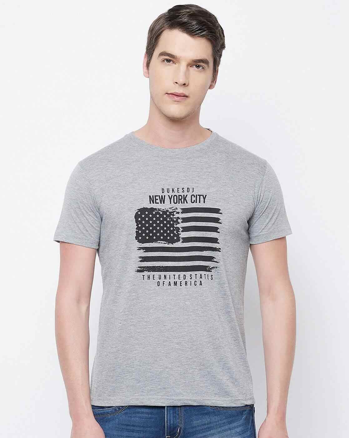 DUKE | Typographic Print Slim Fit Crew-Neck T-shirt|2