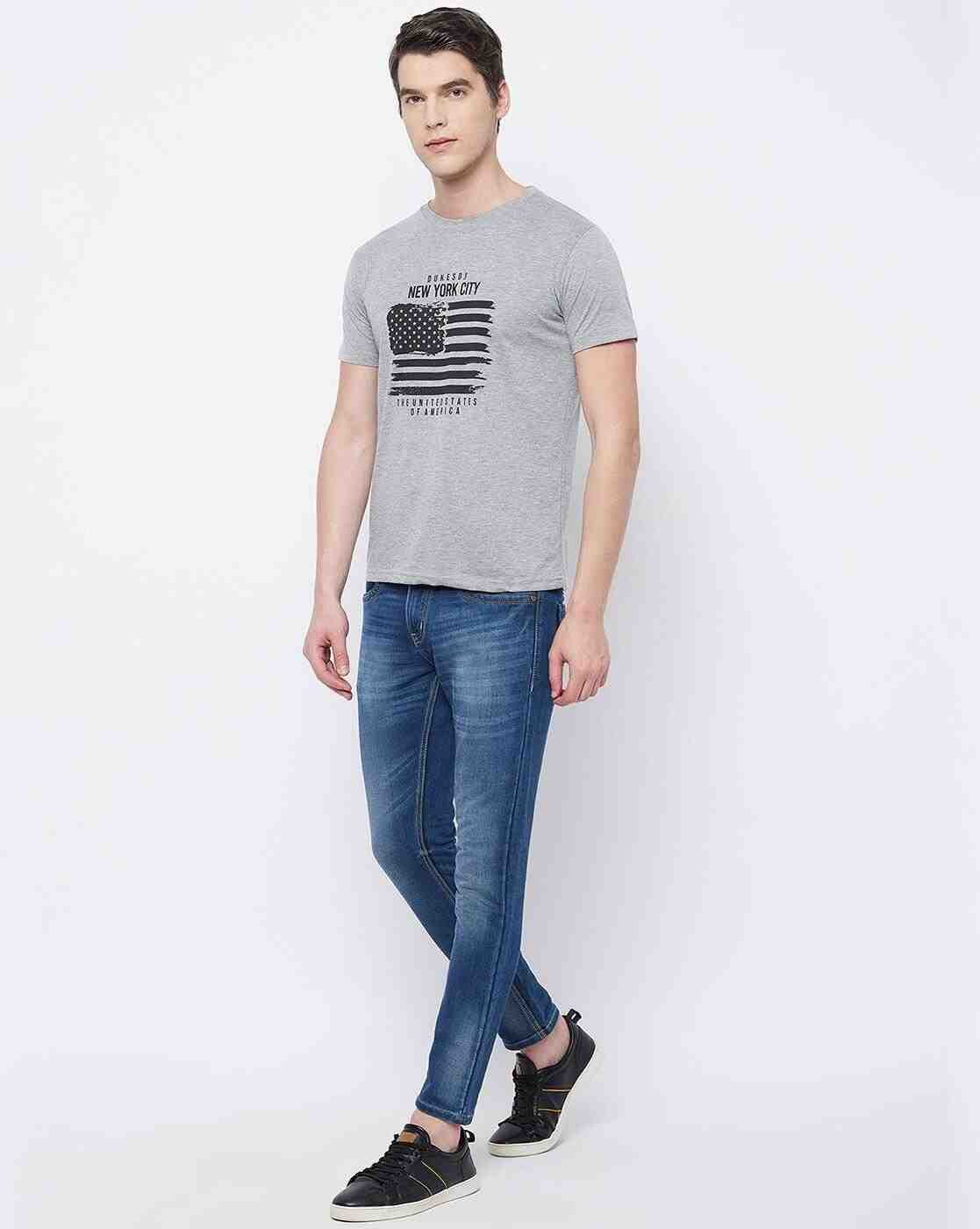 DUKE | Typographic Print Slim Fit Crew-Neck T-shirt|6