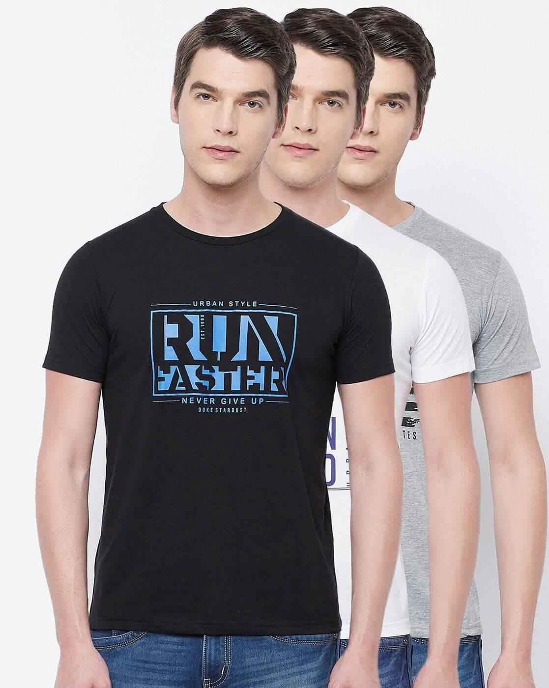 DUKE | Typographic Print Slim Fit Crew-Neck T-shirt|8