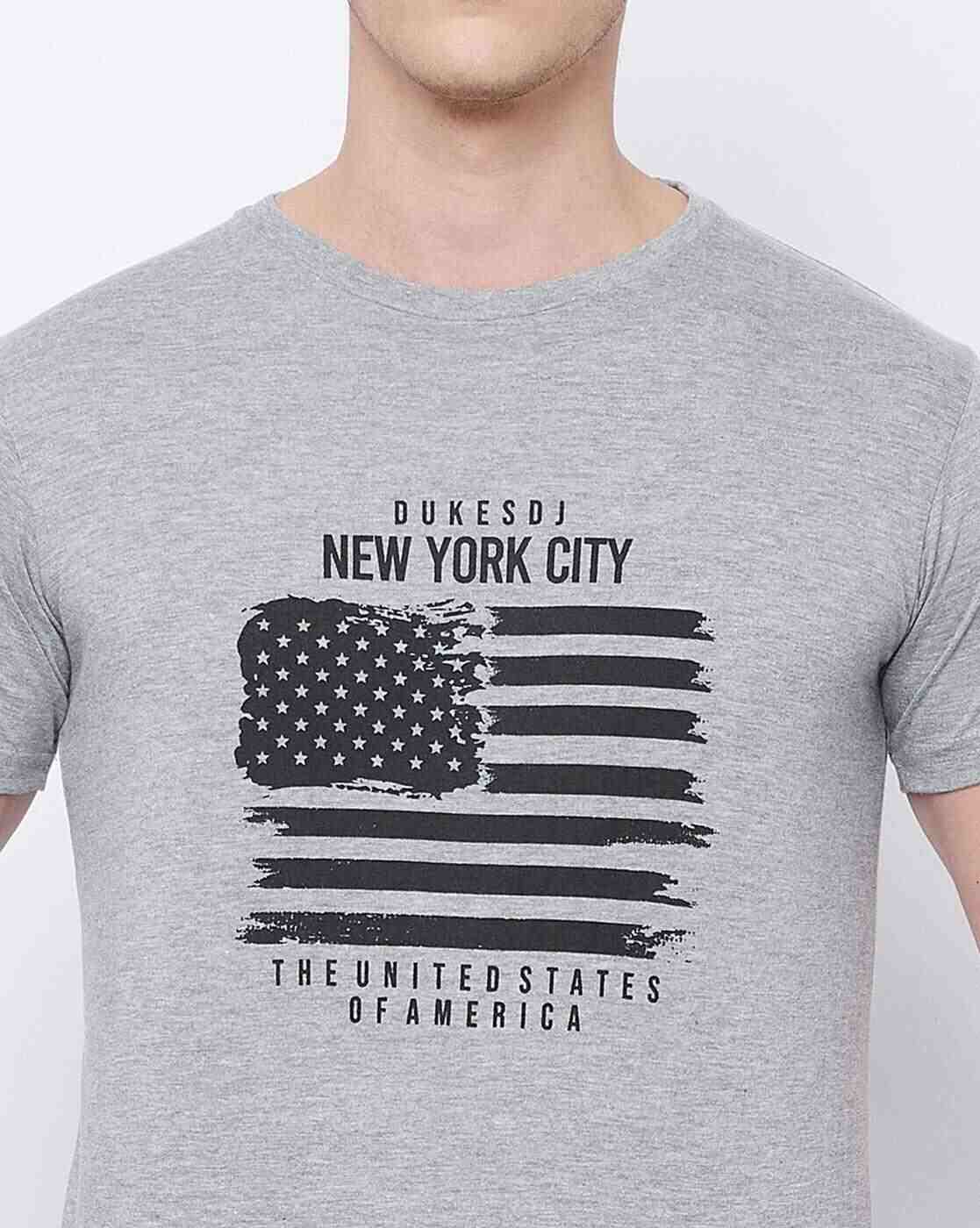 DUKE | Typographic Print Slim Fit Crew-Neck T-shirt|9