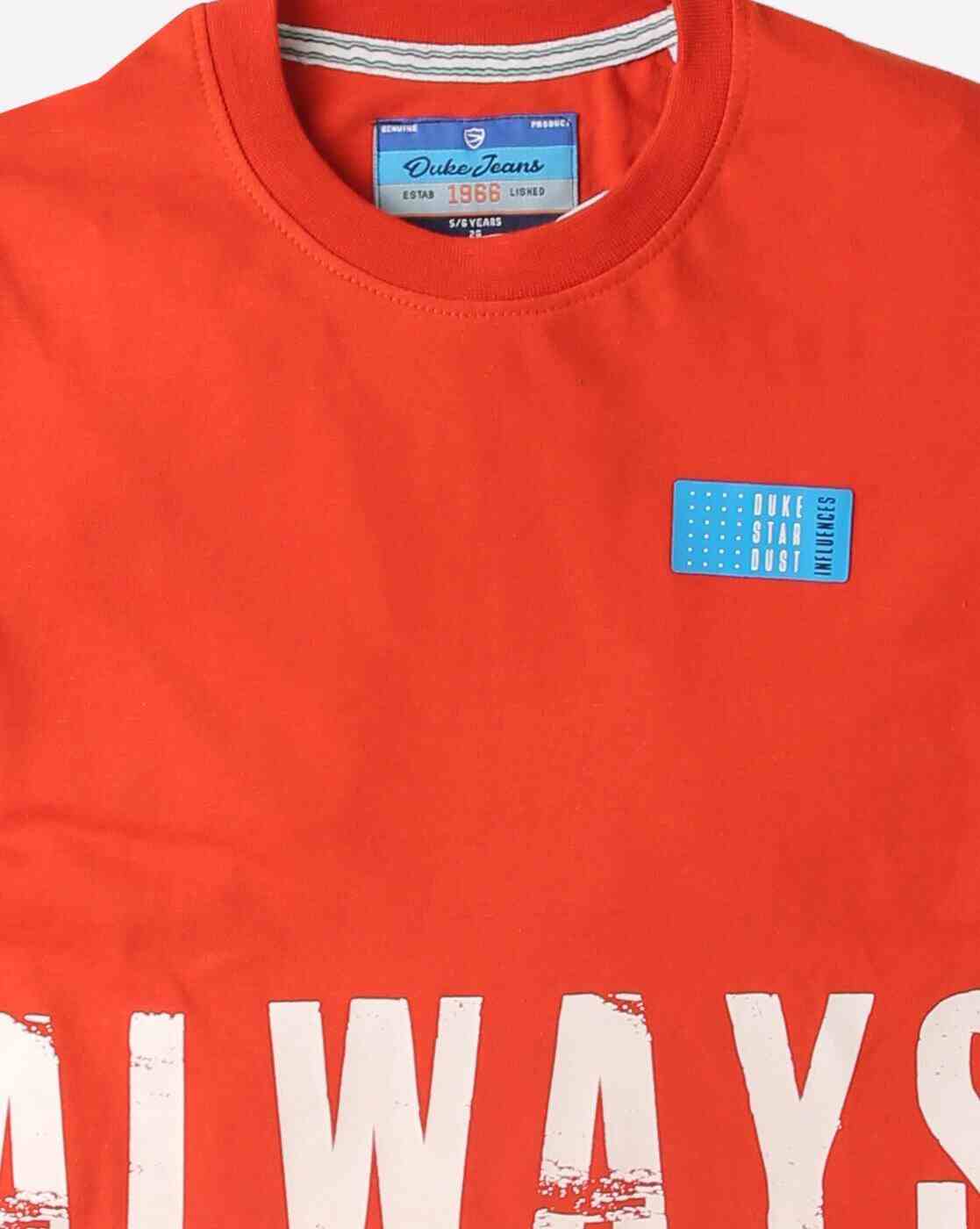 DUKE | Typographic Print Crew-Neck T-shirt|2