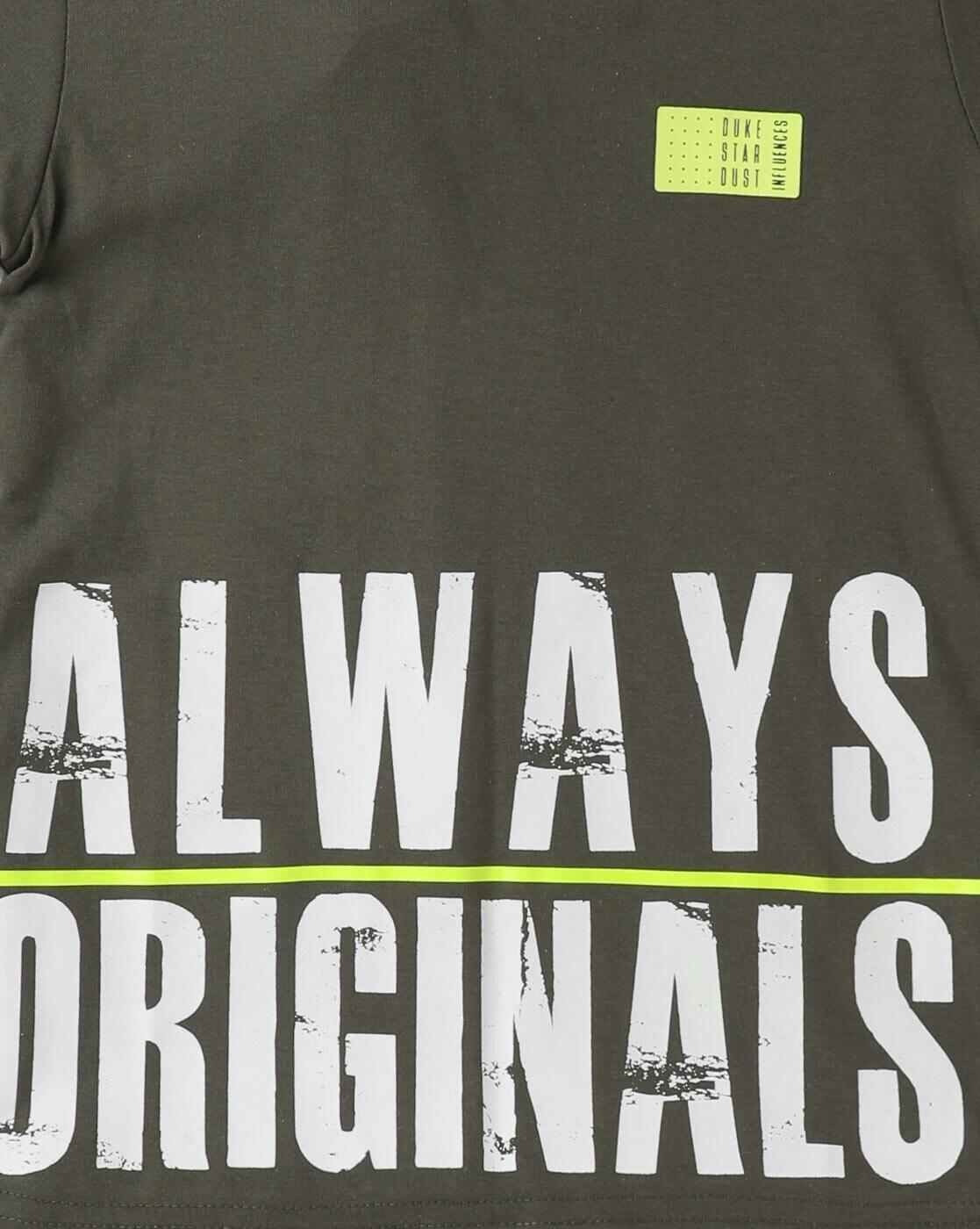 DUKE | Typographic Print Crew-Neck T-shirt|2