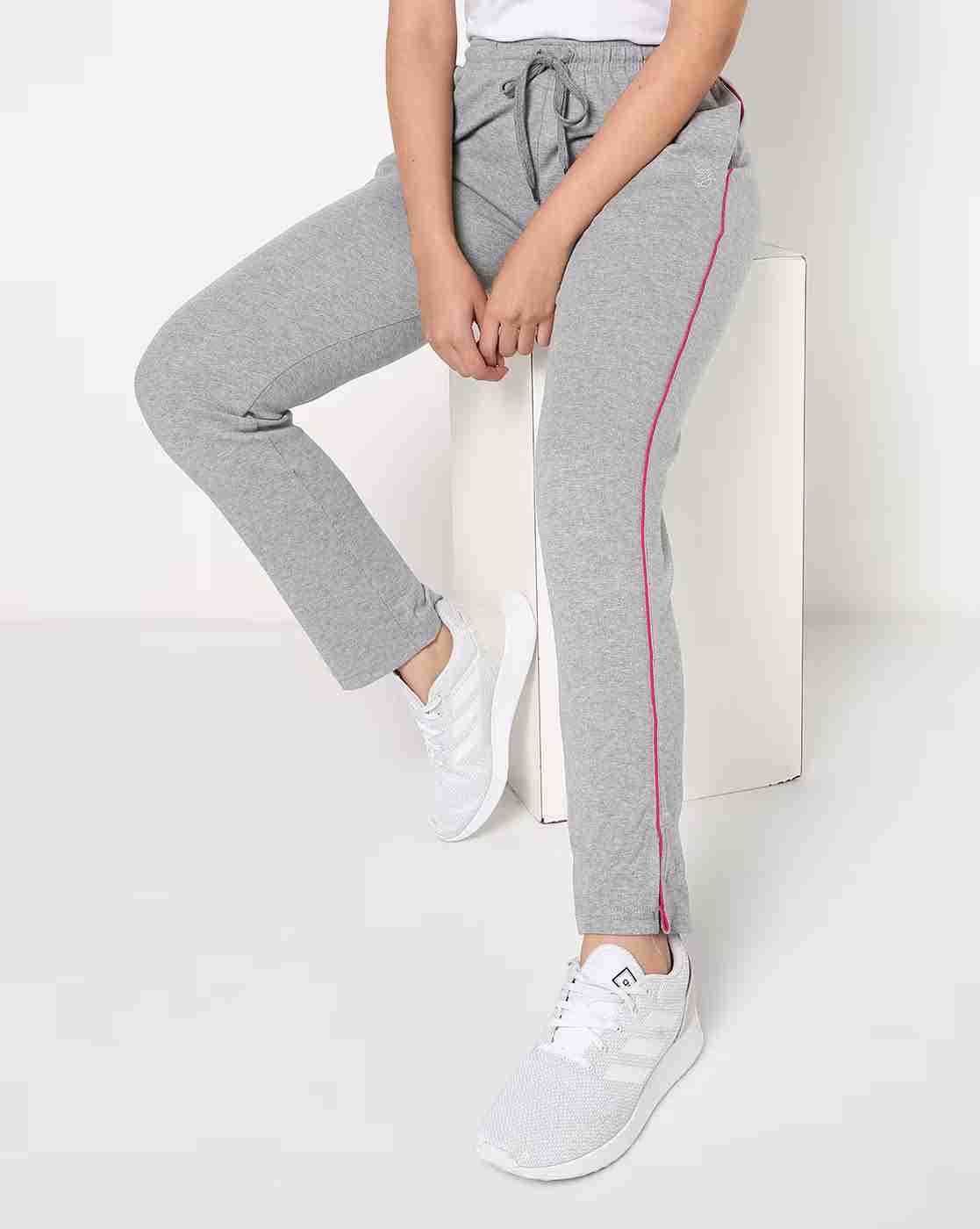 Heathered Straight Track Pants with Insert Pockets