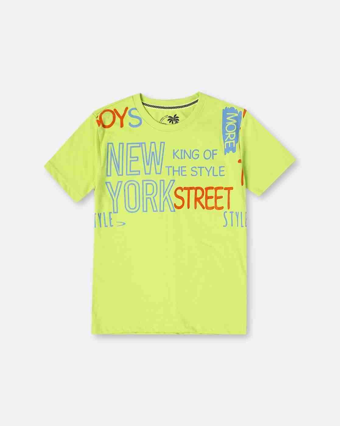 Typographic Print Round-Neck T-shirt