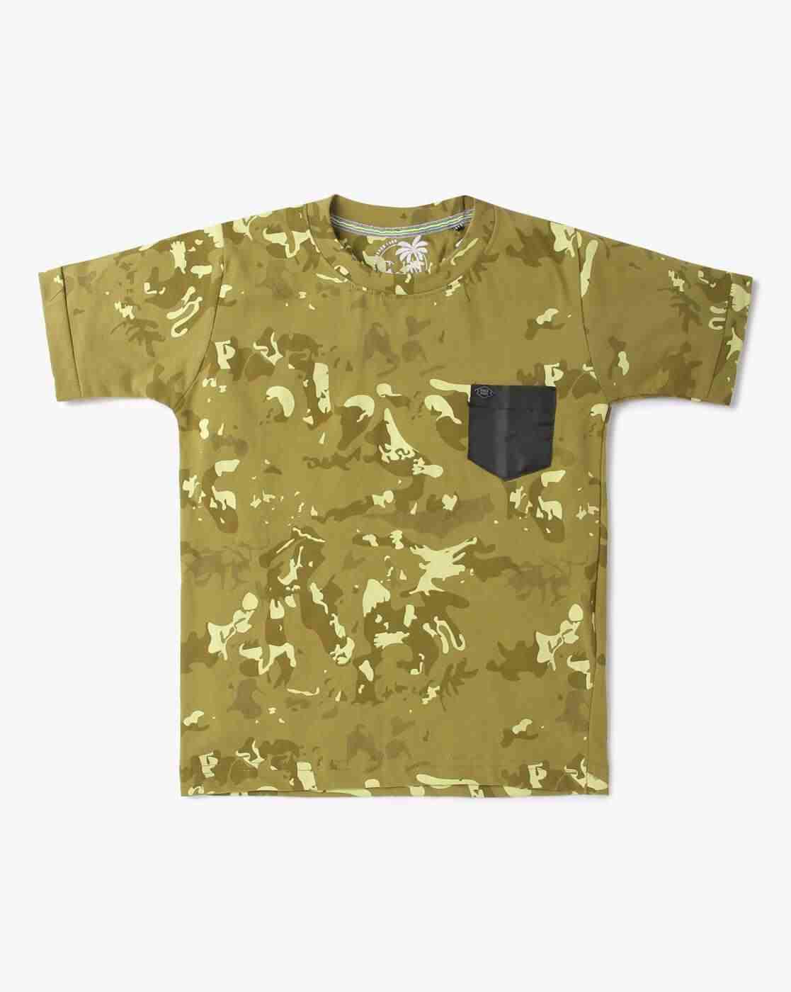 DUKE | Camouflage Print Crew-Neck T-Shirt with Patch Pocket|0