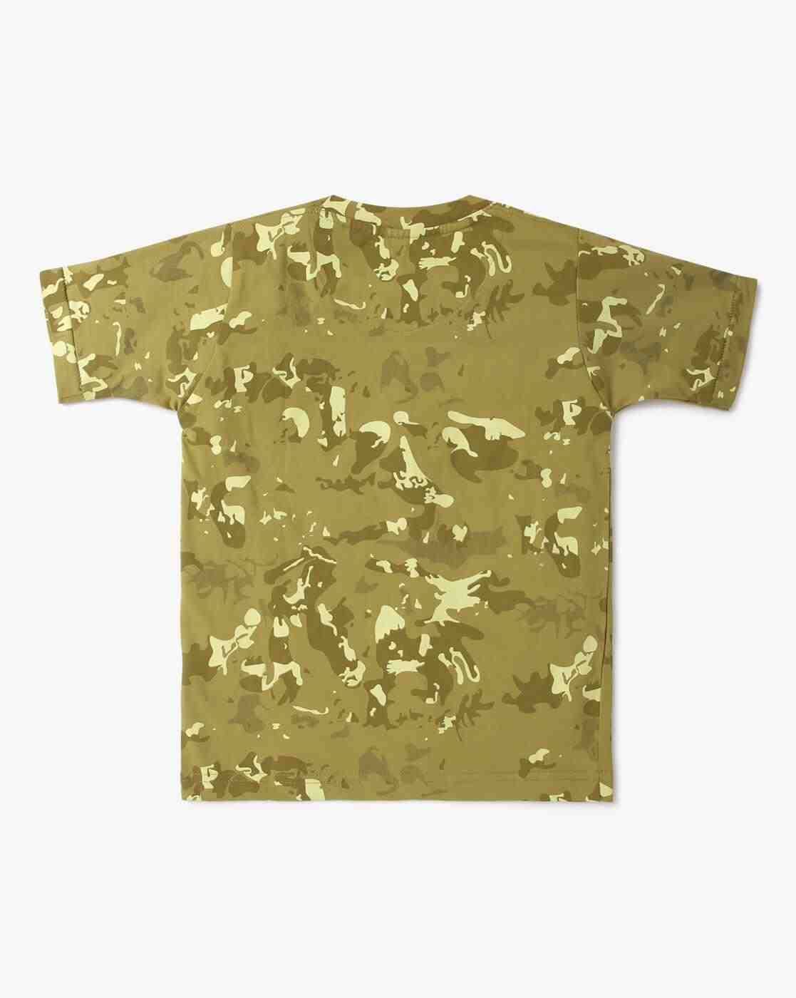 DUKE | Camouflage Print Crew-Neck T-Shirt with Patch Pocket|1