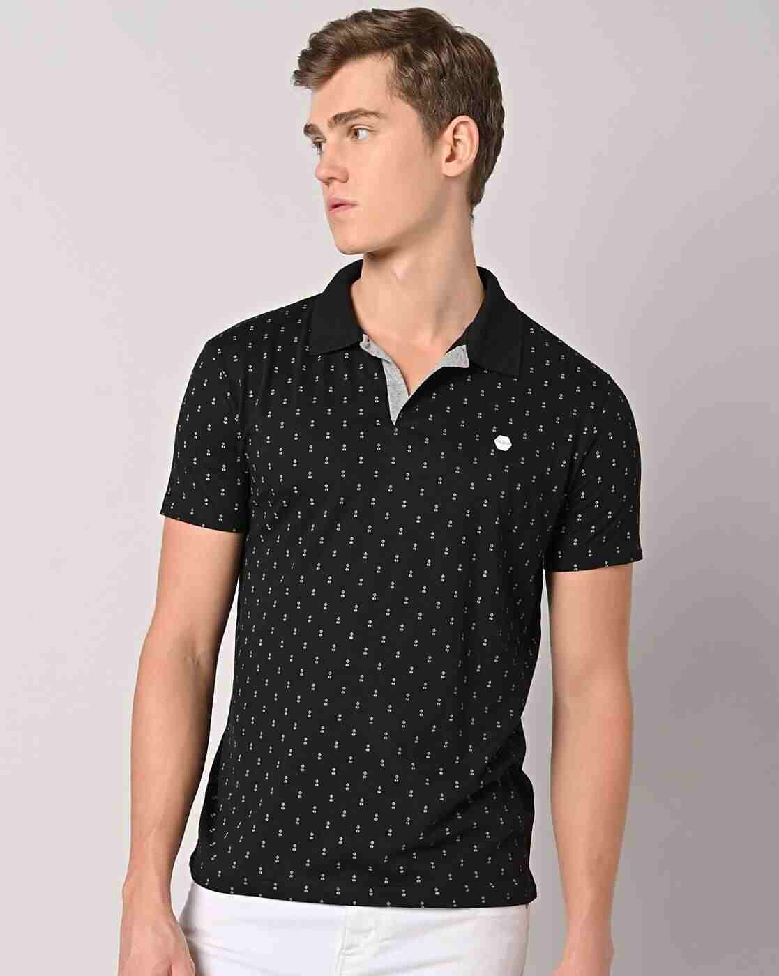 Micro Print Slim Fit Polo T-Shirt