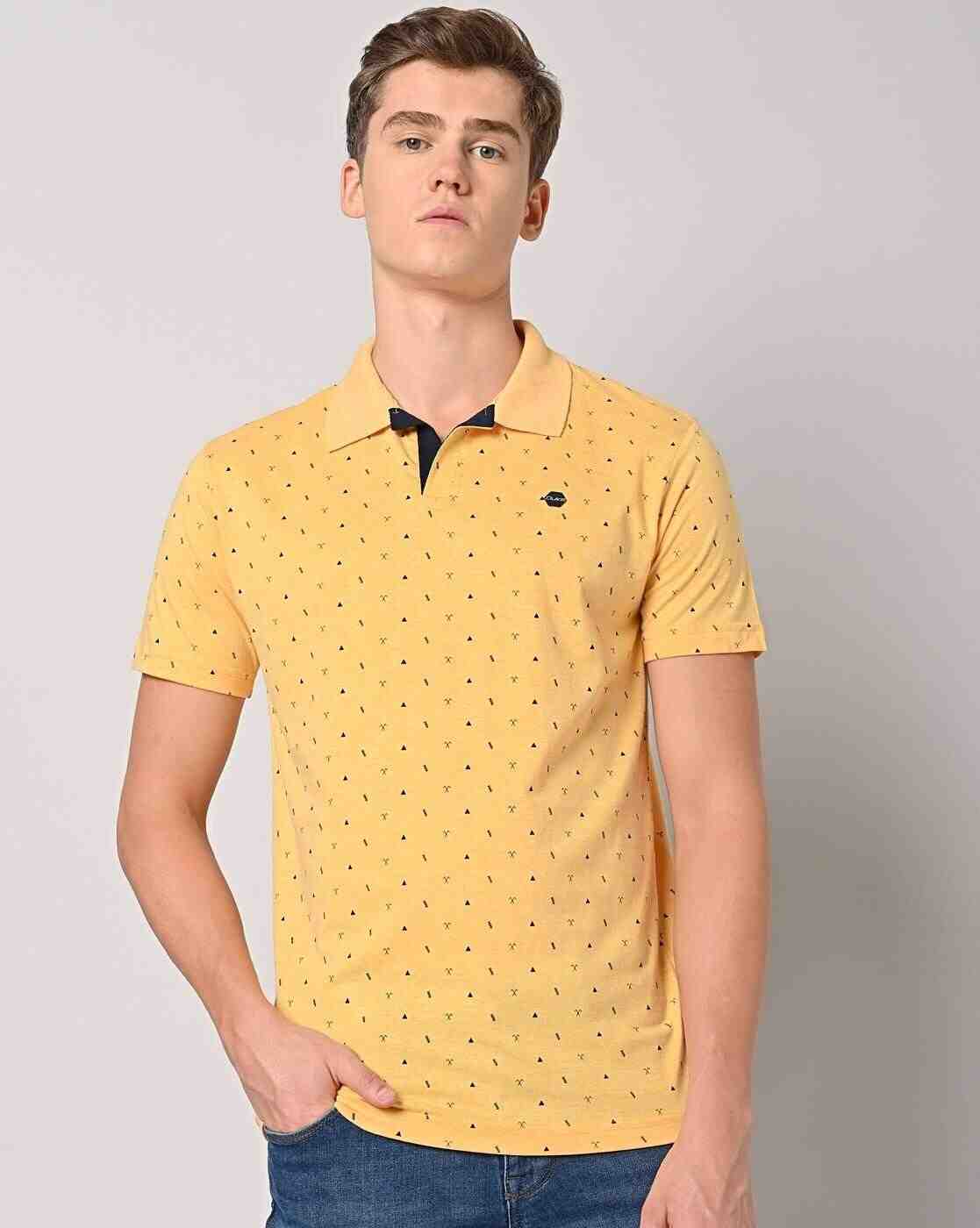 Micro Print Slim Fit Polo T-Shirt