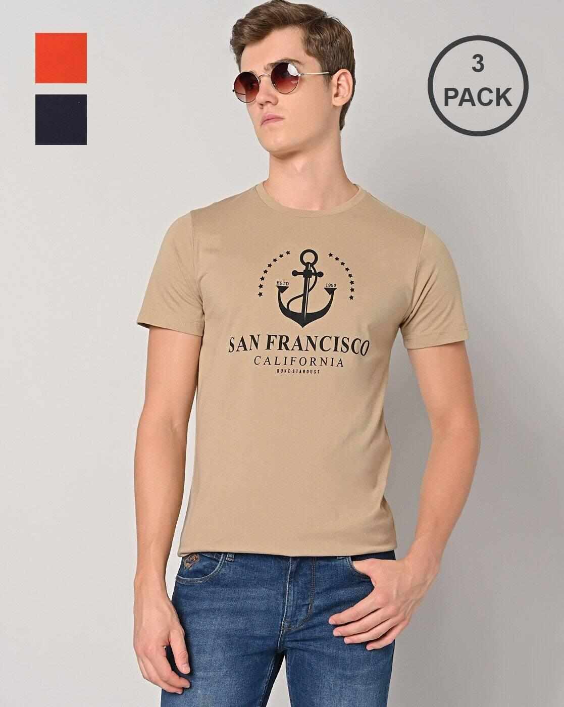 Slim Fit Pack of 3 Crew-Neck T-Shirts