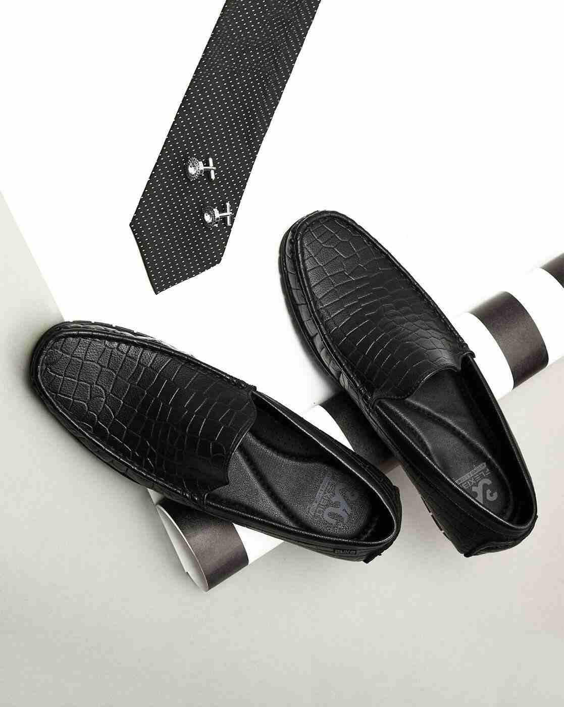 DUKE | Men Croc-Embossed Slip-On Shoes|0