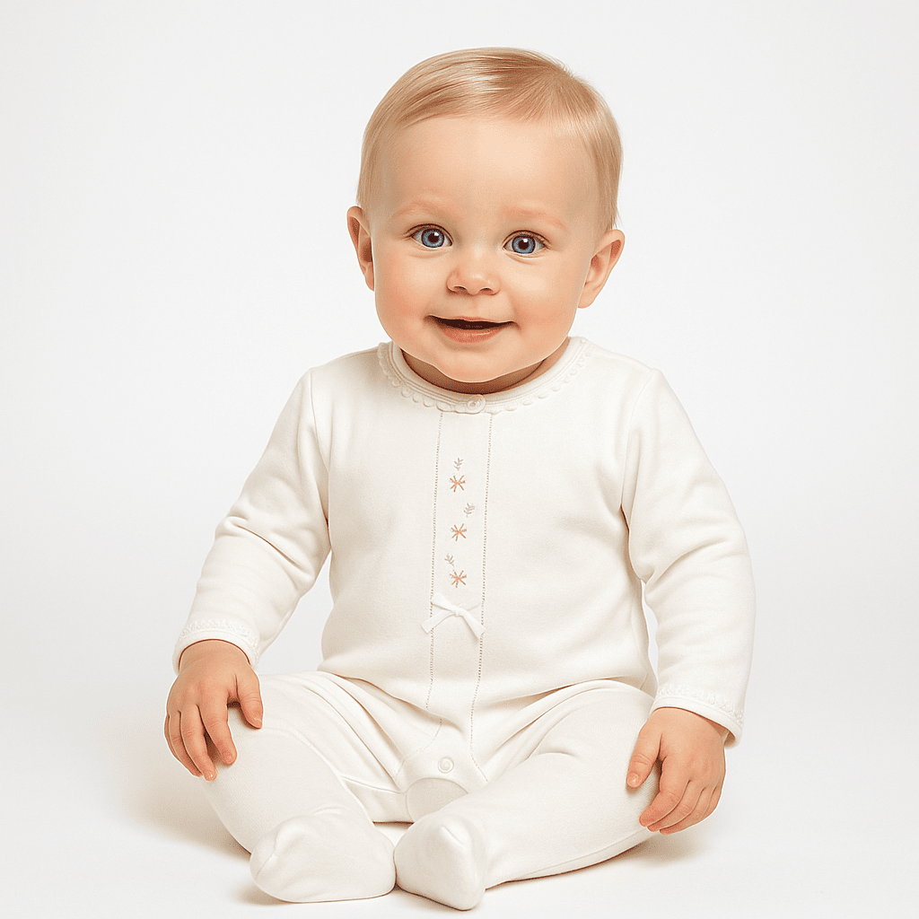 Blush Bloom Lace Baby Romper