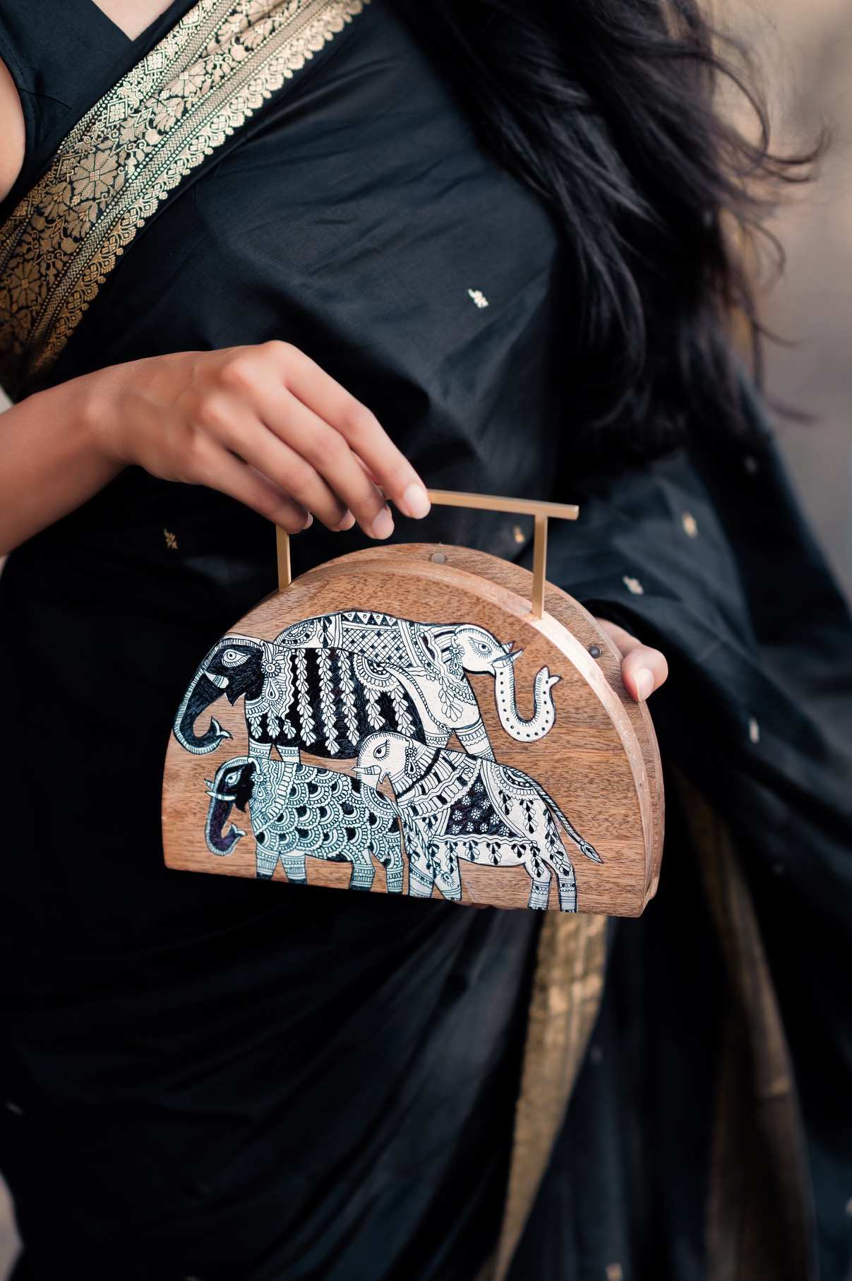 Semi Circular Haathi Clutch