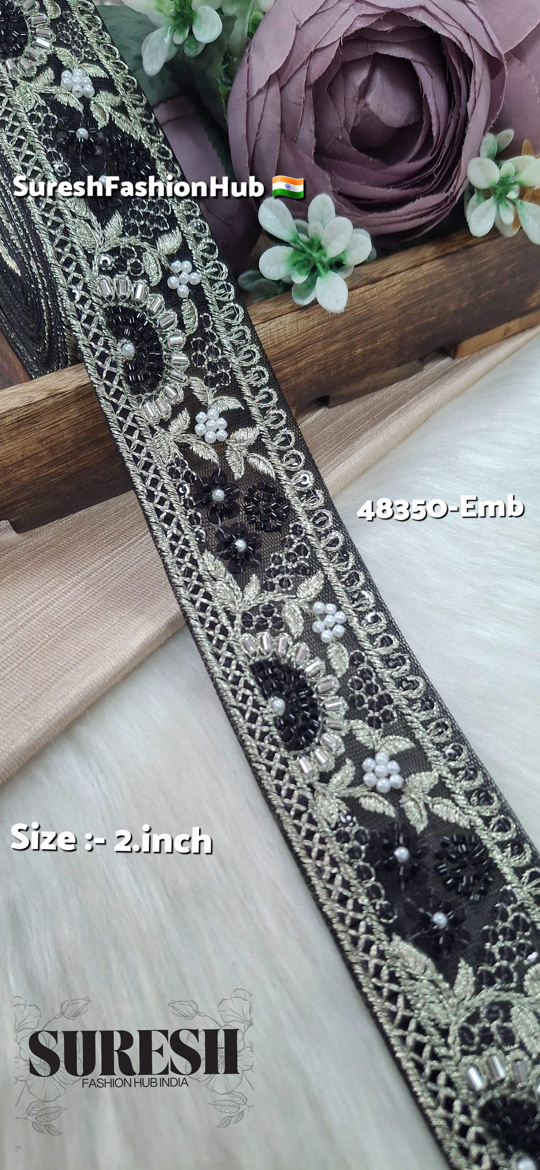  Floral Net Embroidered Lace