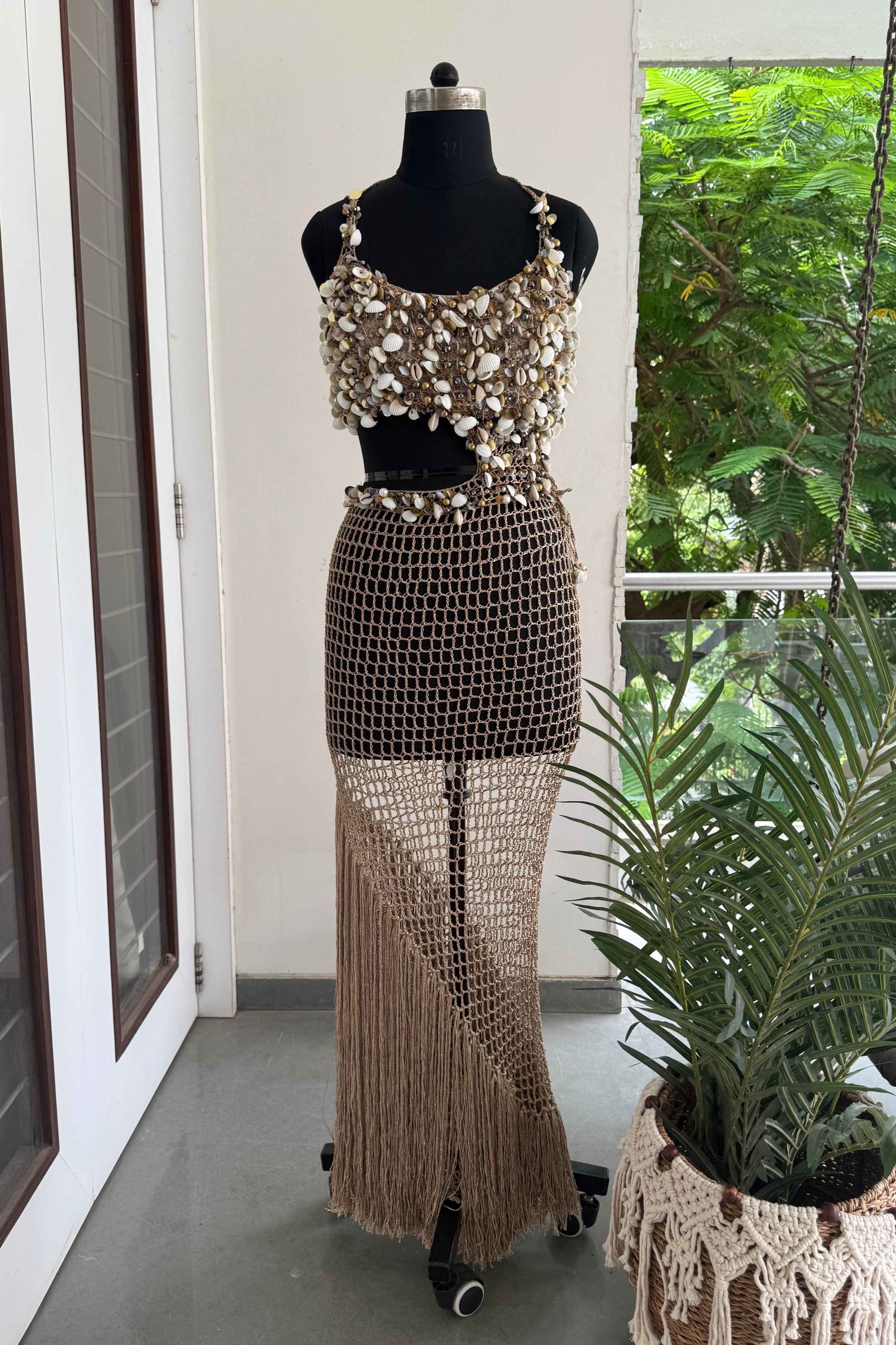 Shoreline Shell Fringe Dress