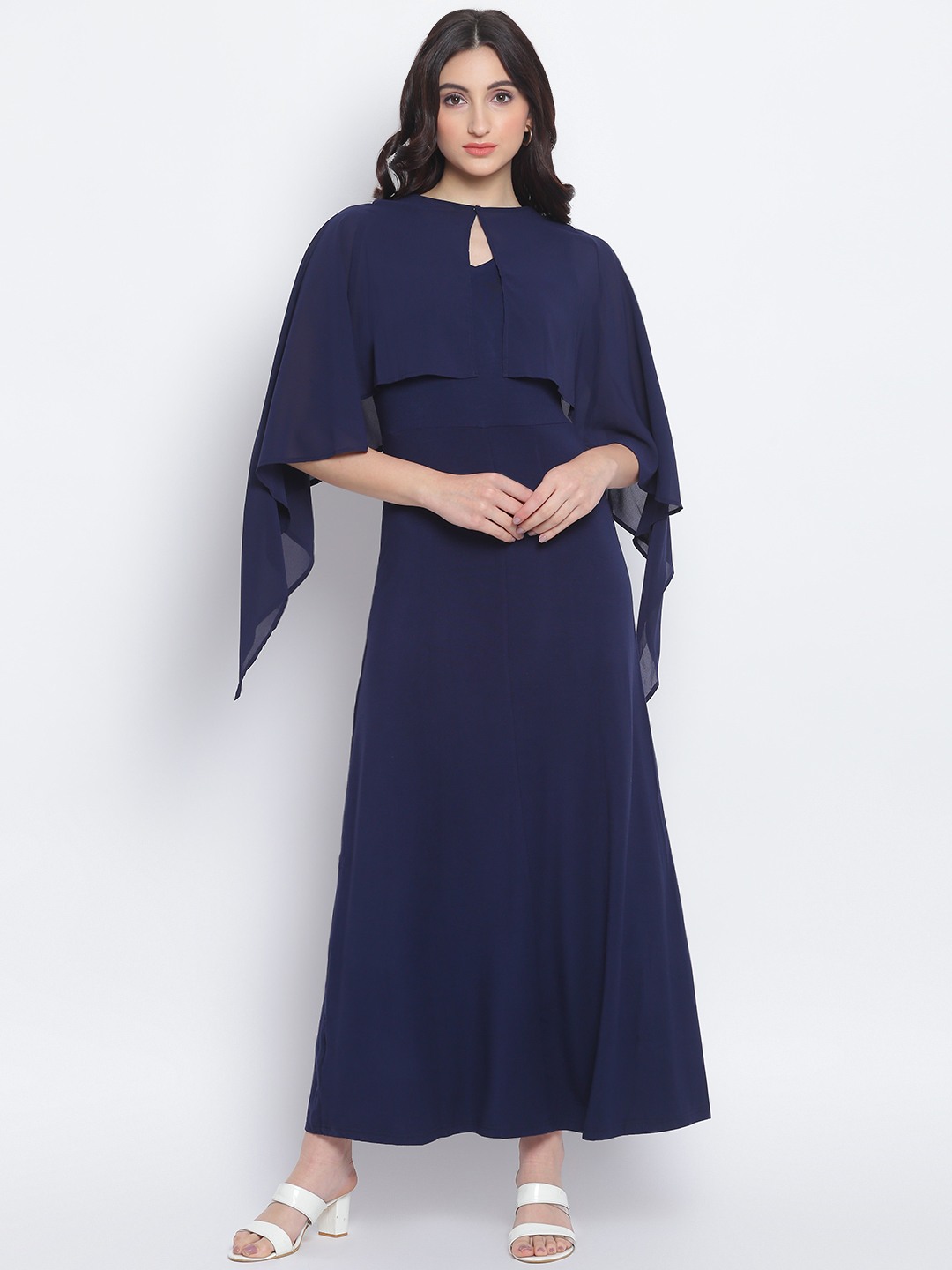Lakshita Navy Blue Long Plain Dress