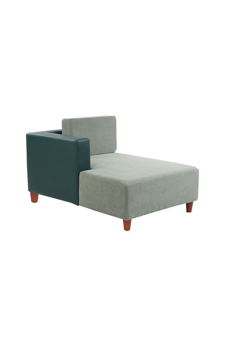 neudot Hailey Duet Fabric 1 Seater RHS Lounger in Misty Green Colour
