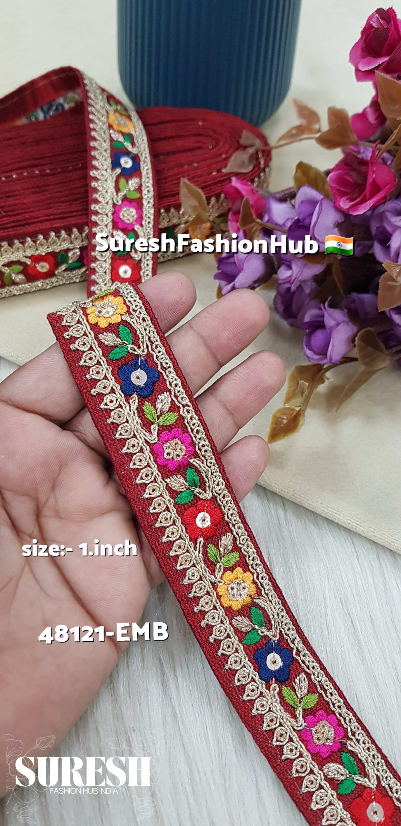 Sabyasachi Inspired Classic Maroon Mini Floral Lace