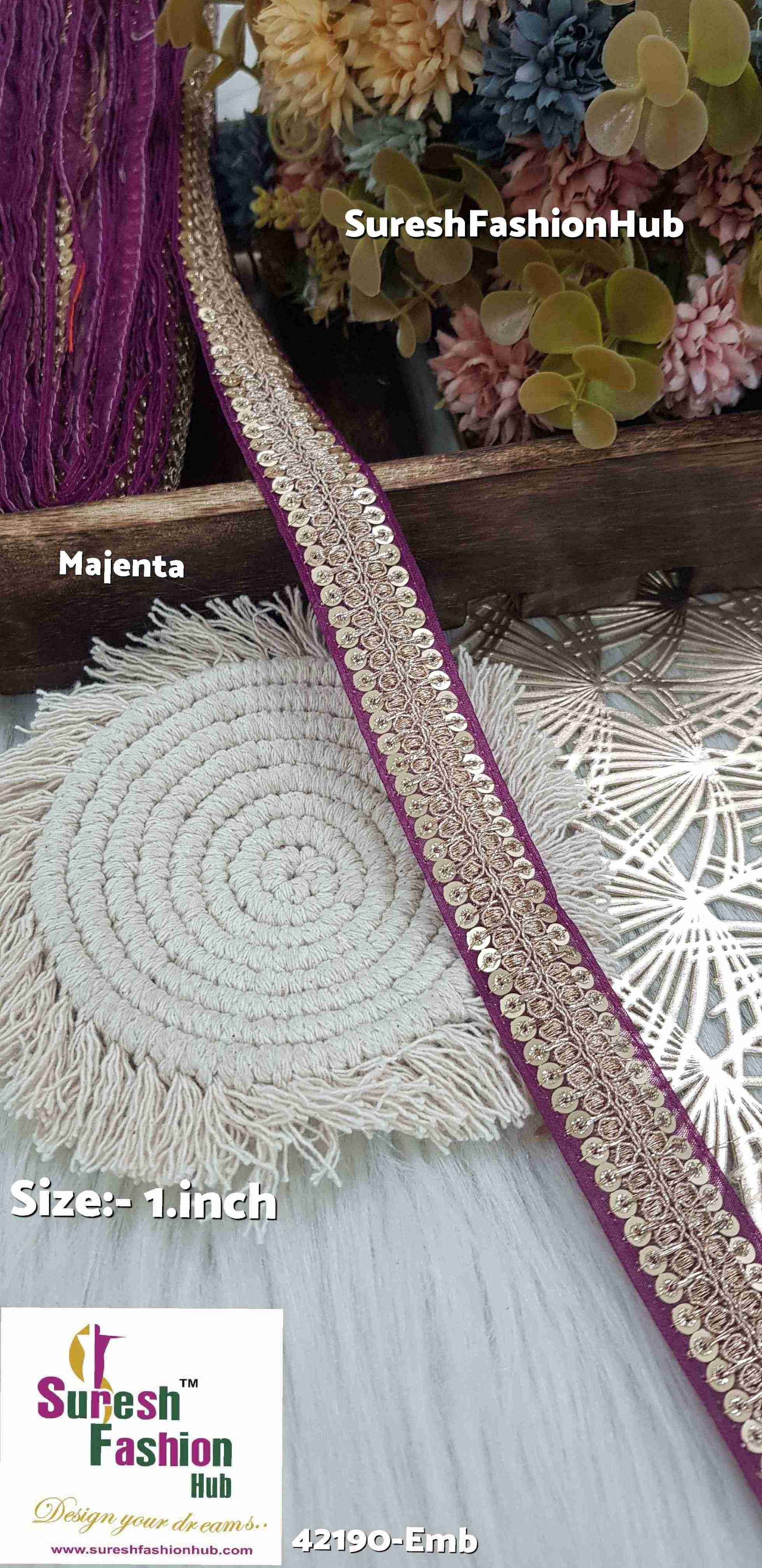 Majenta Bloom  Embroidery Lace