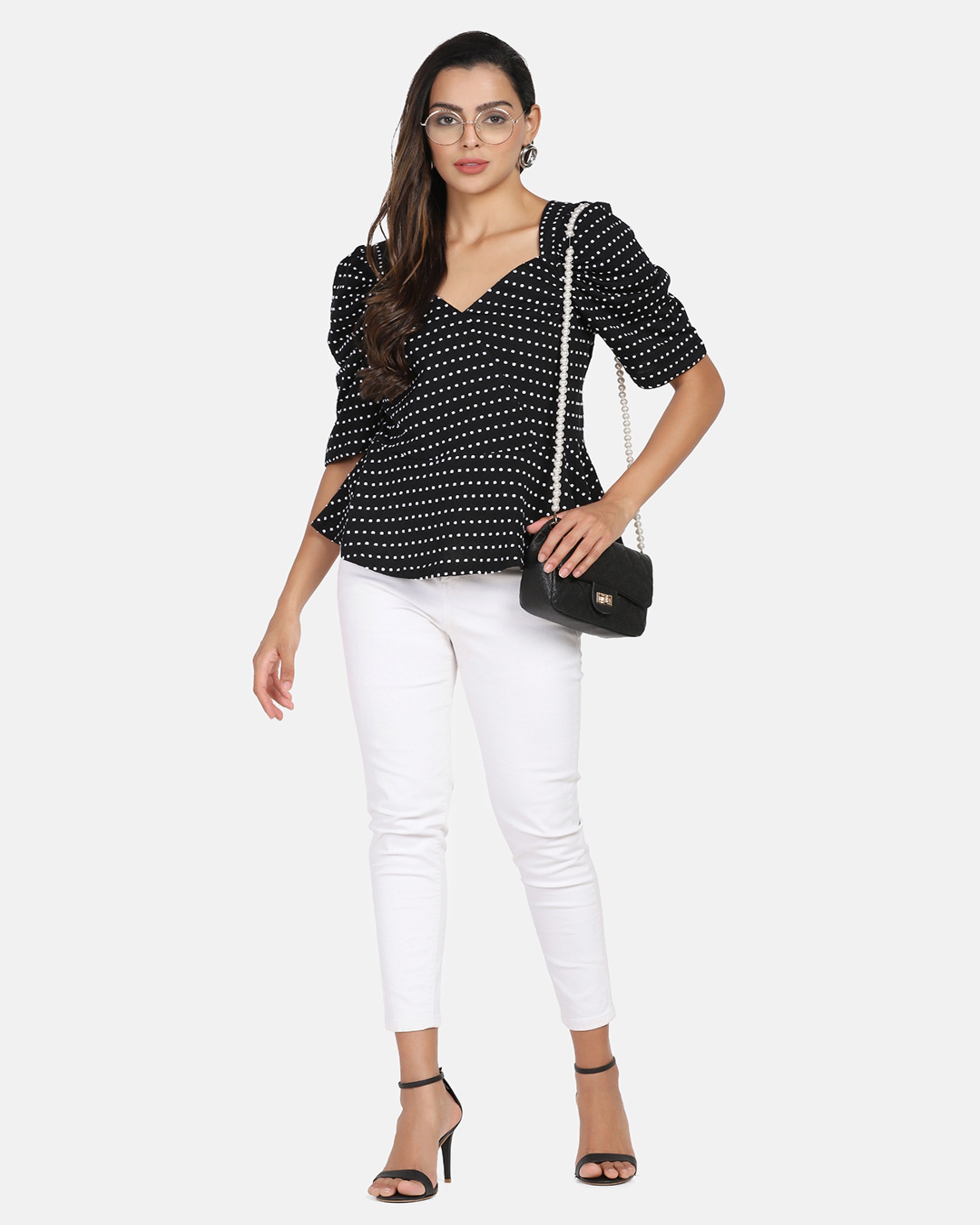 Black Top With White Dots