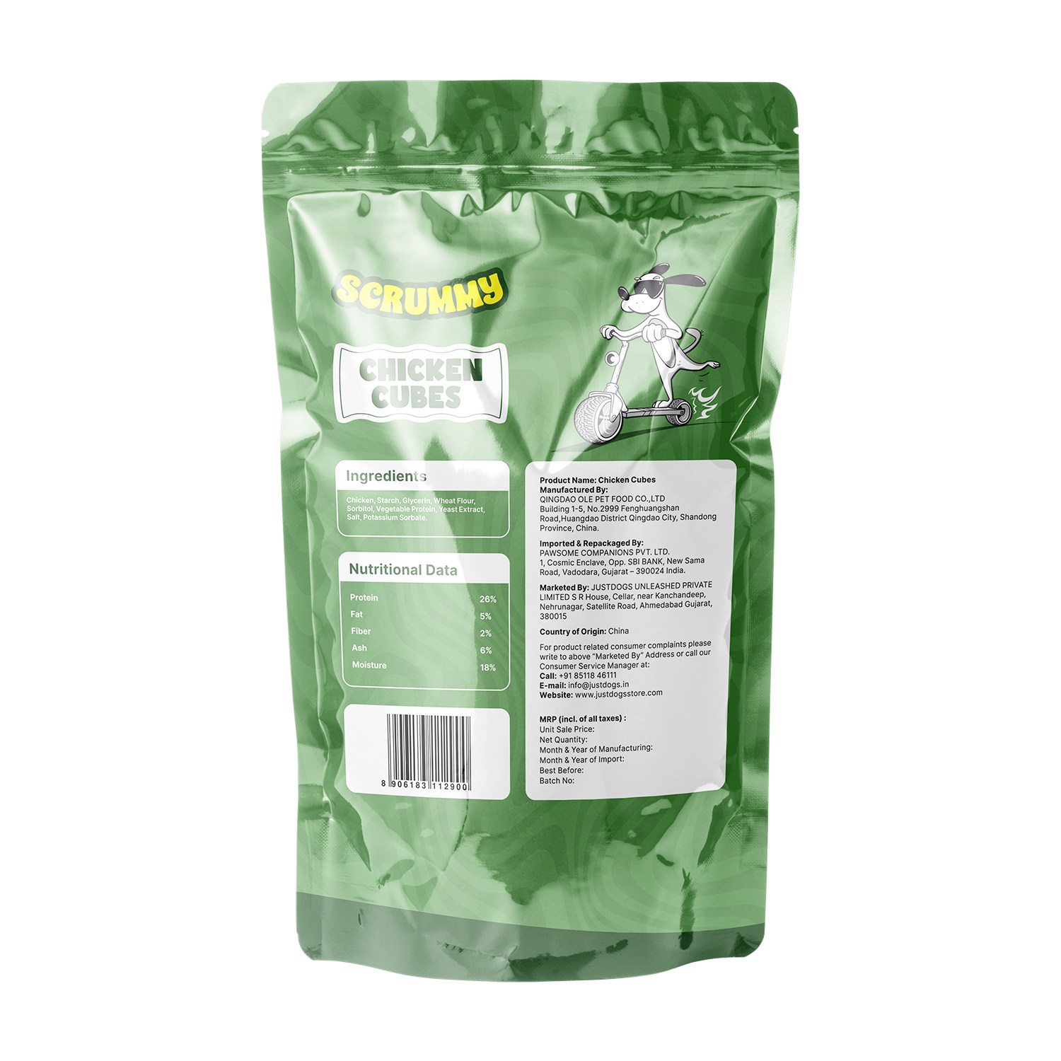 Scrummy Chicken Cubes Dog Treats 70g