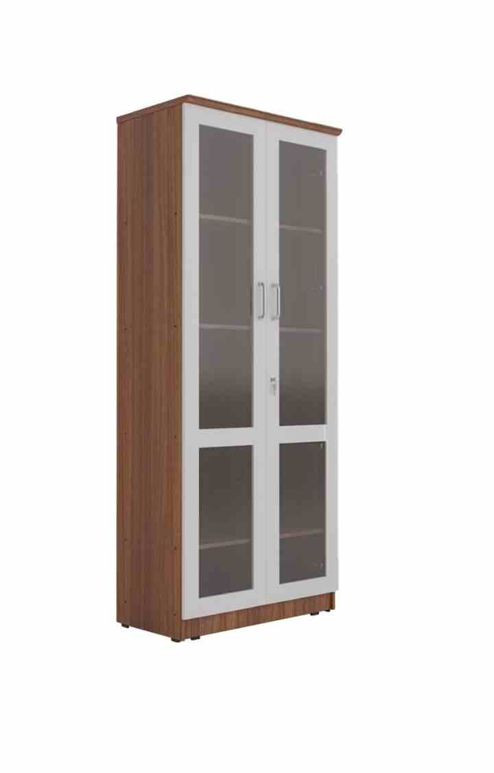 NEUDOT Buku Bookshelf Leon Teak Book Shelf and Display Unit Door Book Case Shelf with Storage for Home, Office & Study Room
