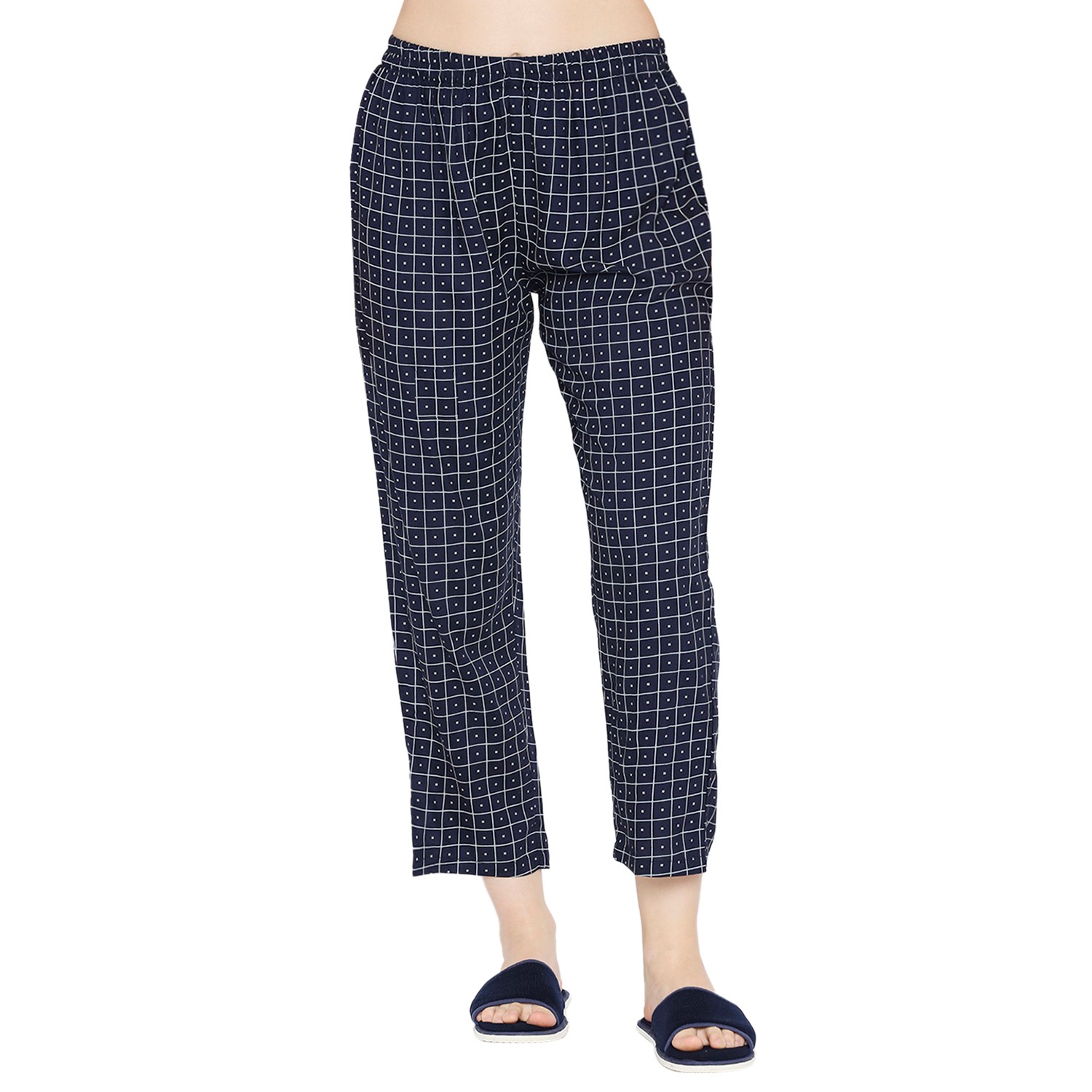 Smarty Pants women's cotton checks & floral print night suit. 