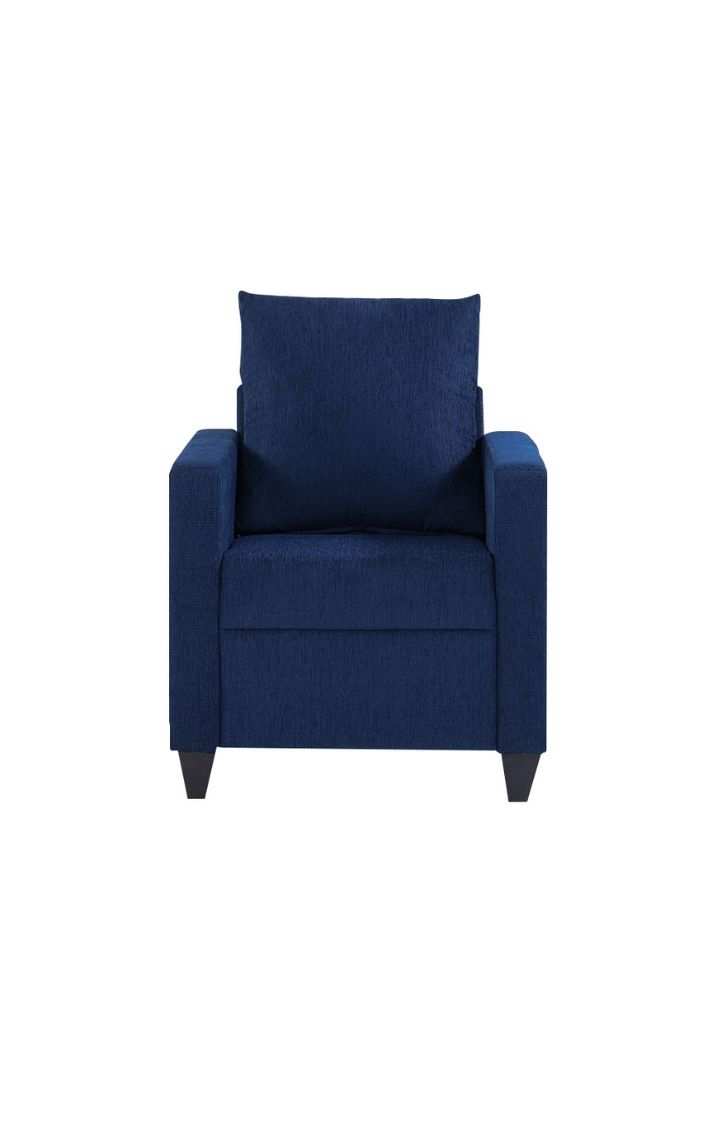 neudot Saya Sofa for Living Room | 1 Persons Sofa| Premium Fabric with Cushioned Armrest | 12 Months Warranty| Solid Wood Frame| 1 Seater in Saya Blue Colour