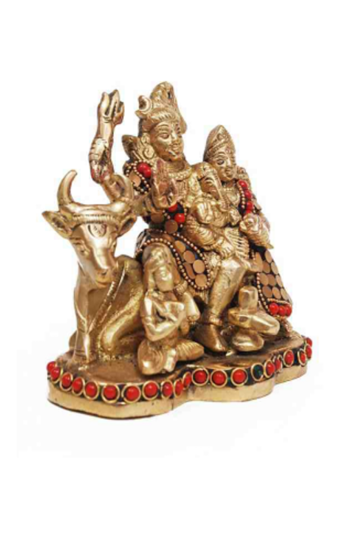 Shiv Ratan Kendra Decorated Shiv Parivar Murti to Get Blessings Of Shiv Ji, Maa Parvati , Ganesh Ji & Kartikey Ji I Size: 6.5Cm X 8 CM - Ashtdhatu Murti