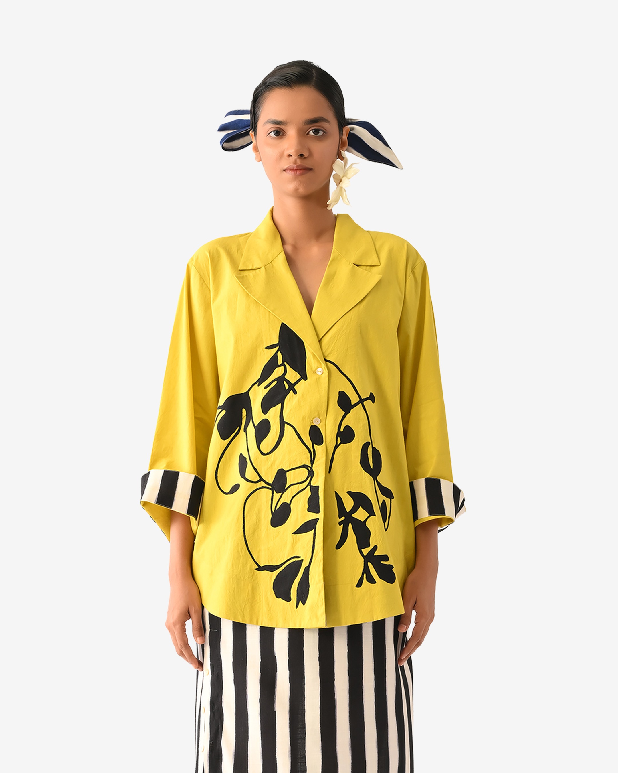 Mono Citrus Appliqué Jacket Top