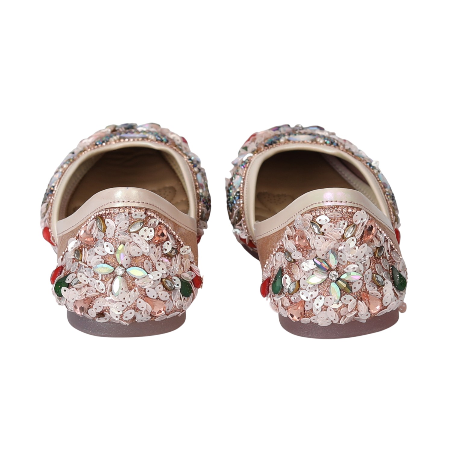Blush Gold Floral Embroidered Jutti
