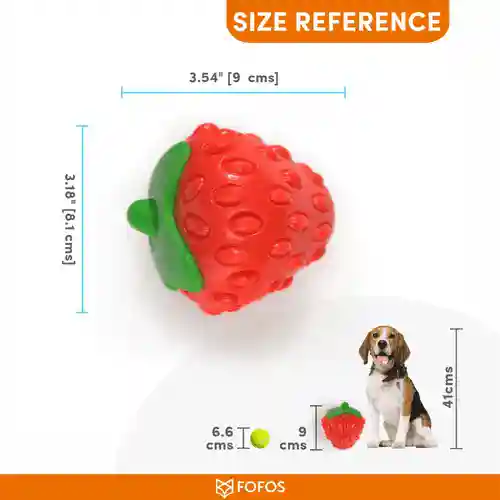 Barkbutler Fofos Silence Strawberry Squeaky Chew Toy for Dogs
