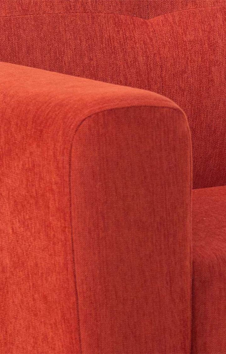 neudot Elegance Sofa for Living Room |3 Person Sofa|Premium Fabric with Cushioned Armrest | Solid Wood Frame|3 Seater in Rusty Cider Orange Color