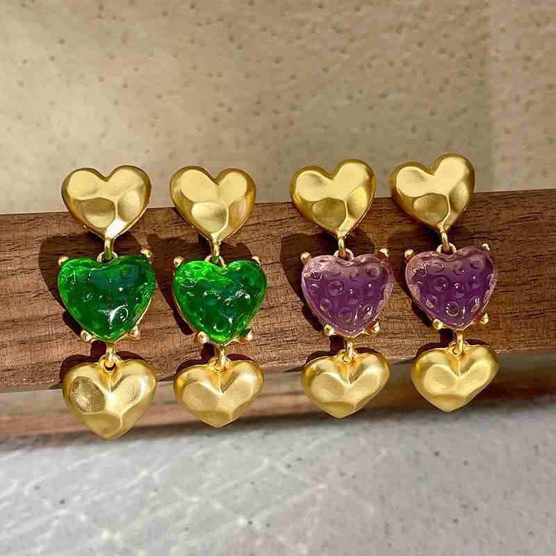 TRIPLE HEART HANGINGS PURPLE