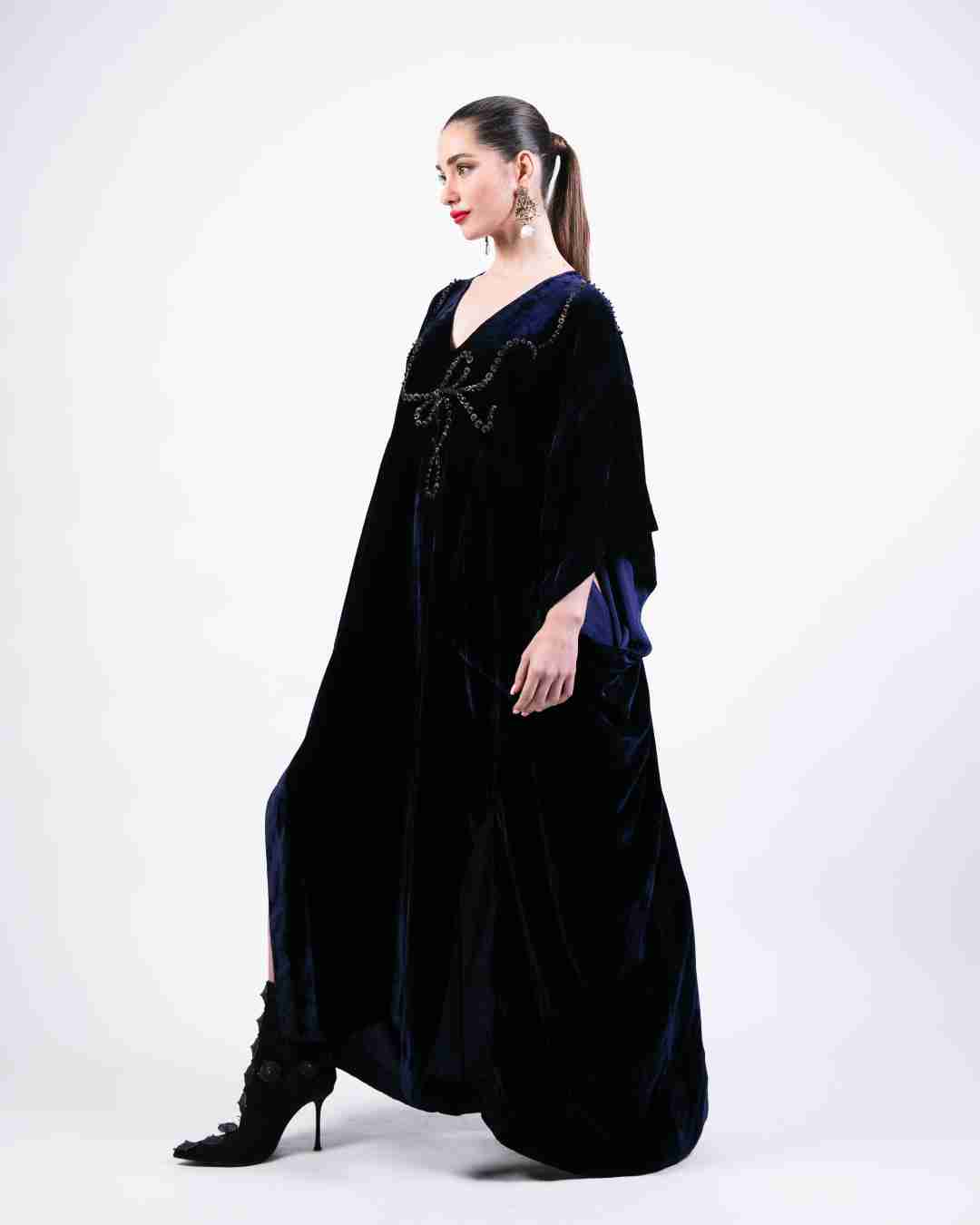 AKOK Blue Velvet Kaftan Dresses