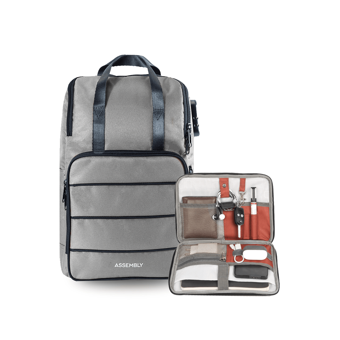 Laptop Backpack and Tech Kit - Grey