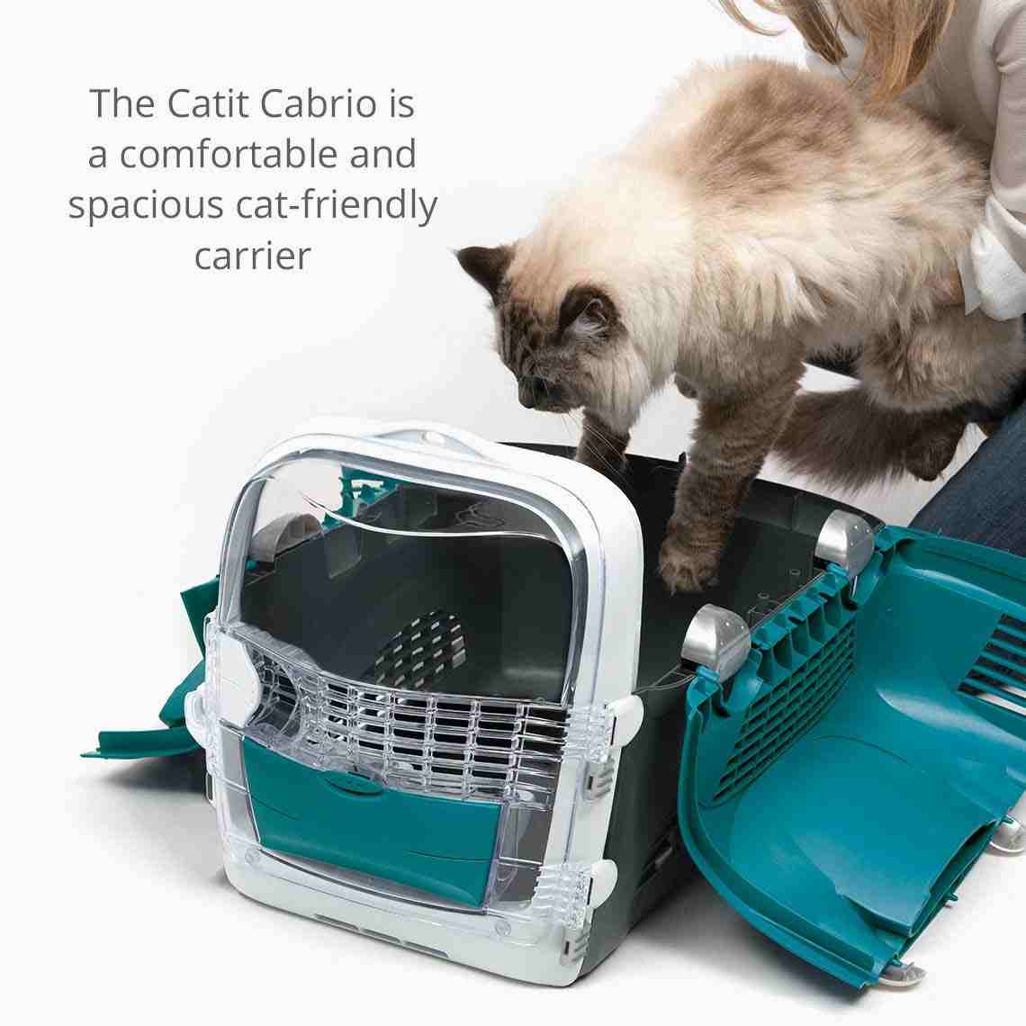 Catit Cabrio Carrier for Cats, Turquoise