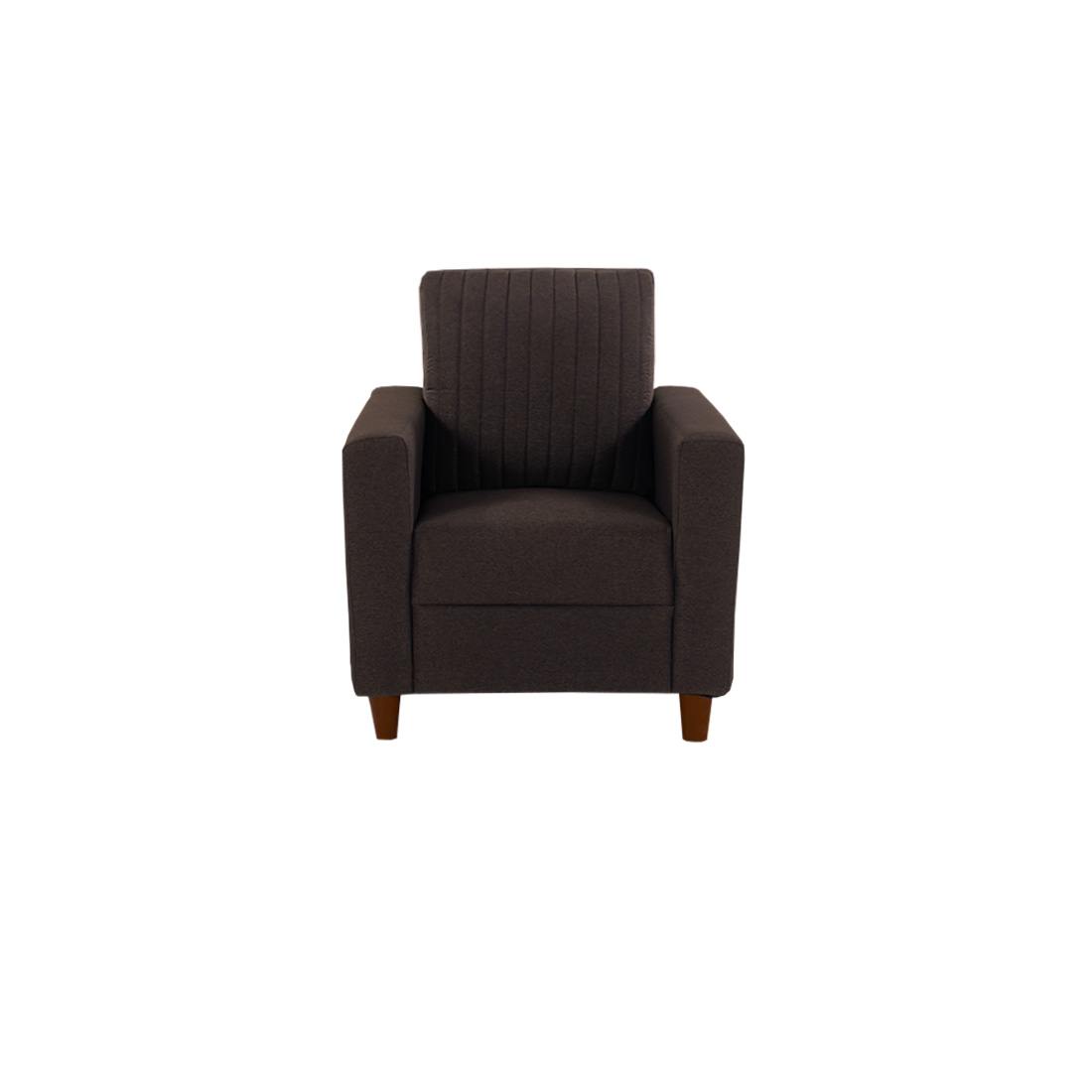 neudot Roman Sofa for Living Room |1 Person Sofa|Premium Fabric with Cushioned Armrest | Solid Wood Frame|1 Seater in Chocolate Brown Color