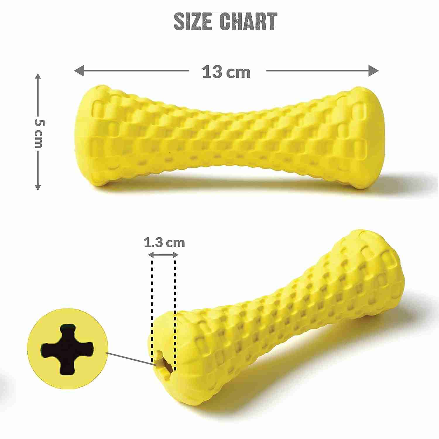 Goofy Tails Dumbbell Natural Rubber Treat Dispensing Interactive Dog Toy