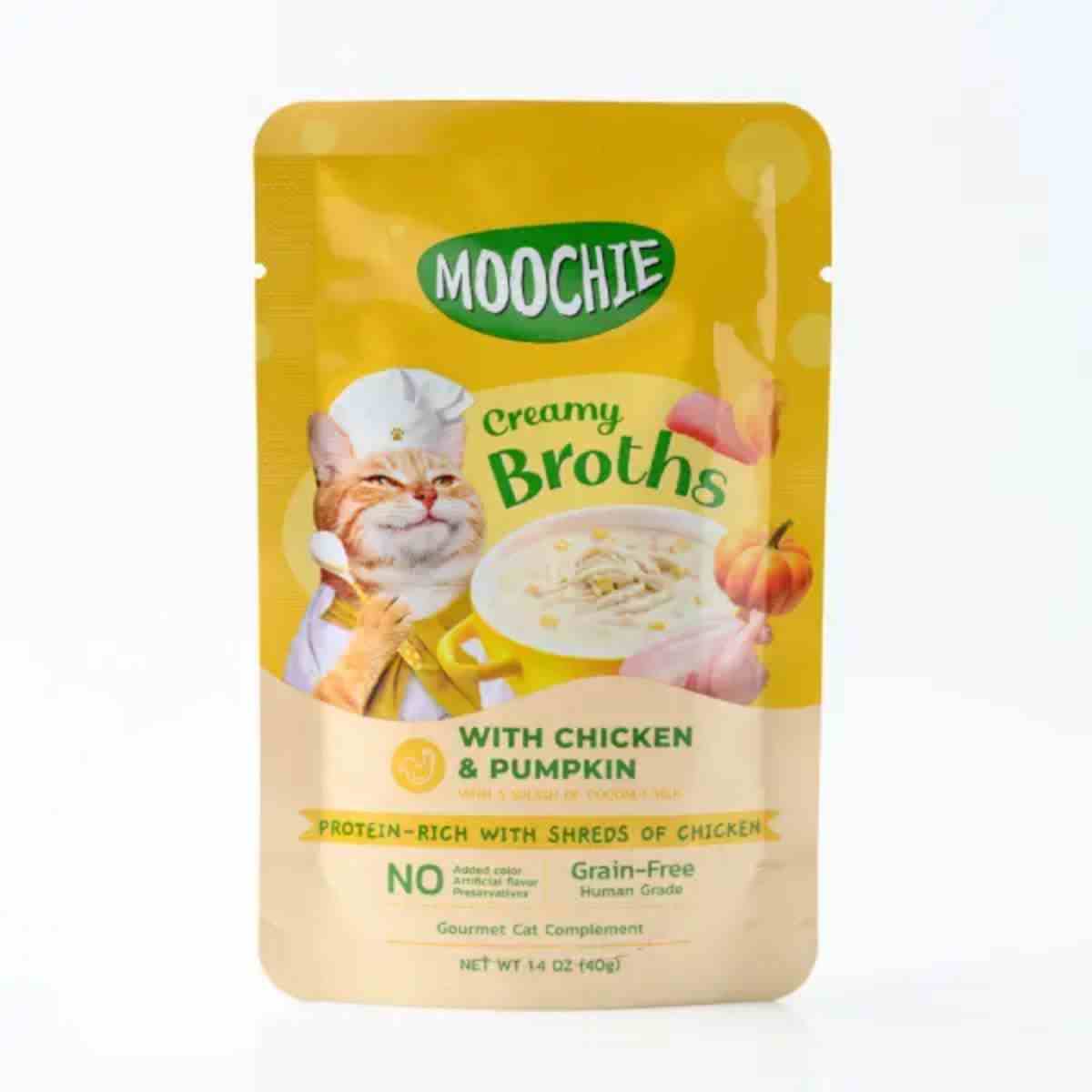 Moochie Creamy Broth with Chicken & Pumpkin Wet Cat Food - 40 gm